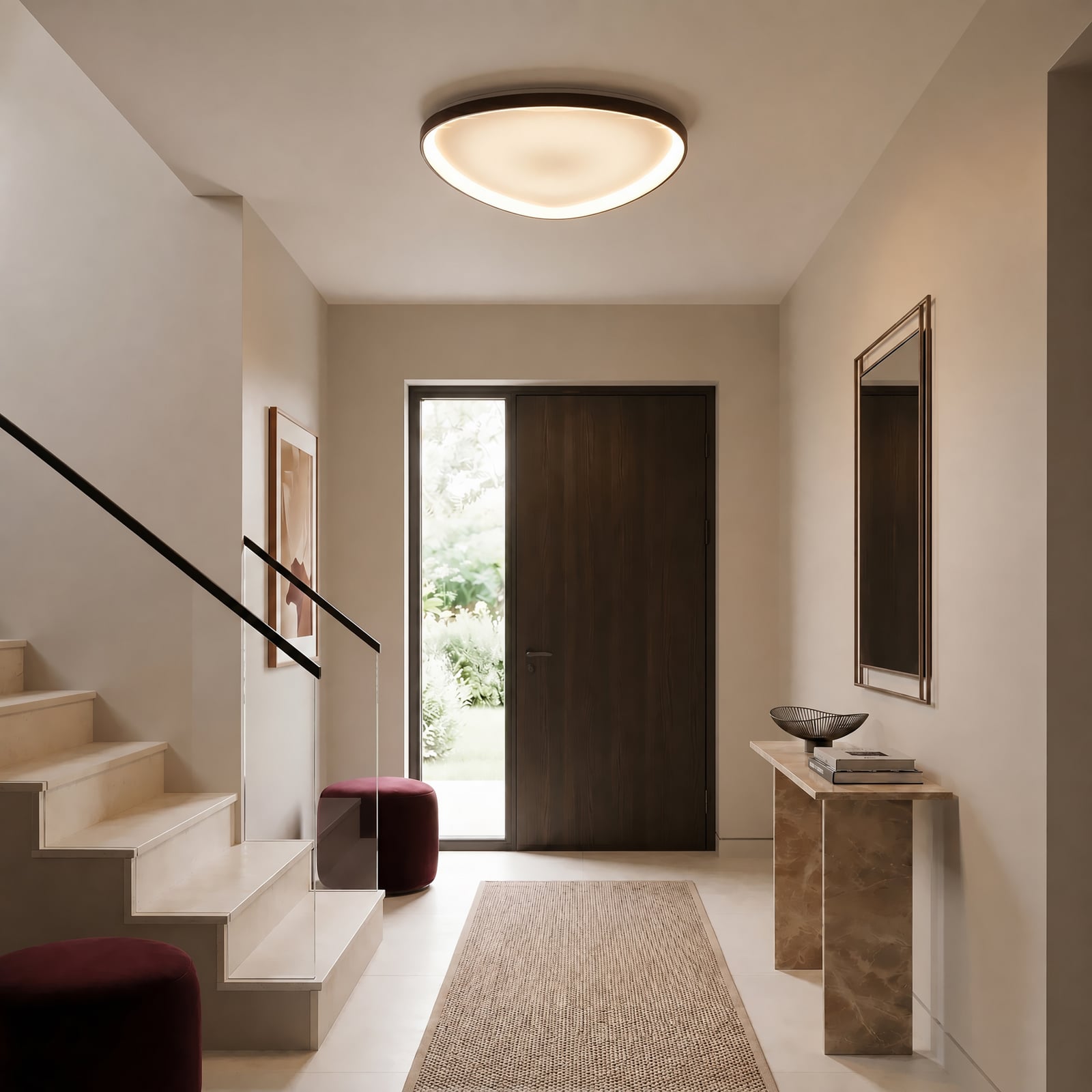 Lucande Asken LED ceiling light, 61 cm, brown, CCT, dimmable Lucande Asken LED ceiling light, 61 cm, brown, CCT, dimmable