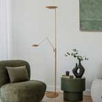LED uplighter Daphne 2 + leeslampje, brons, CCT, afstandsbediening.