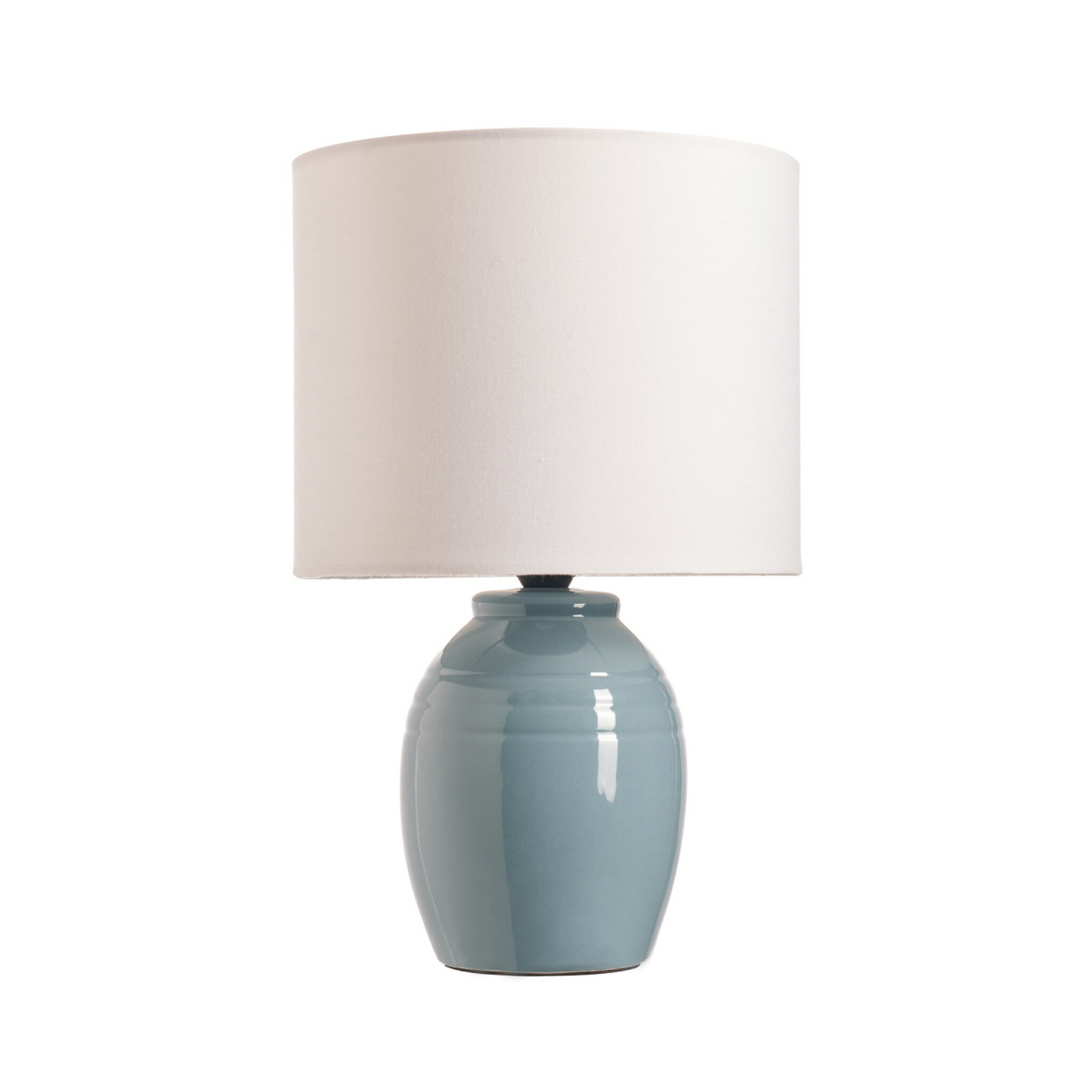 Pauleen-pöytälamppu SEA RHYTHM, valkoinen/sininen, korkeus 30 cm, keramiikka