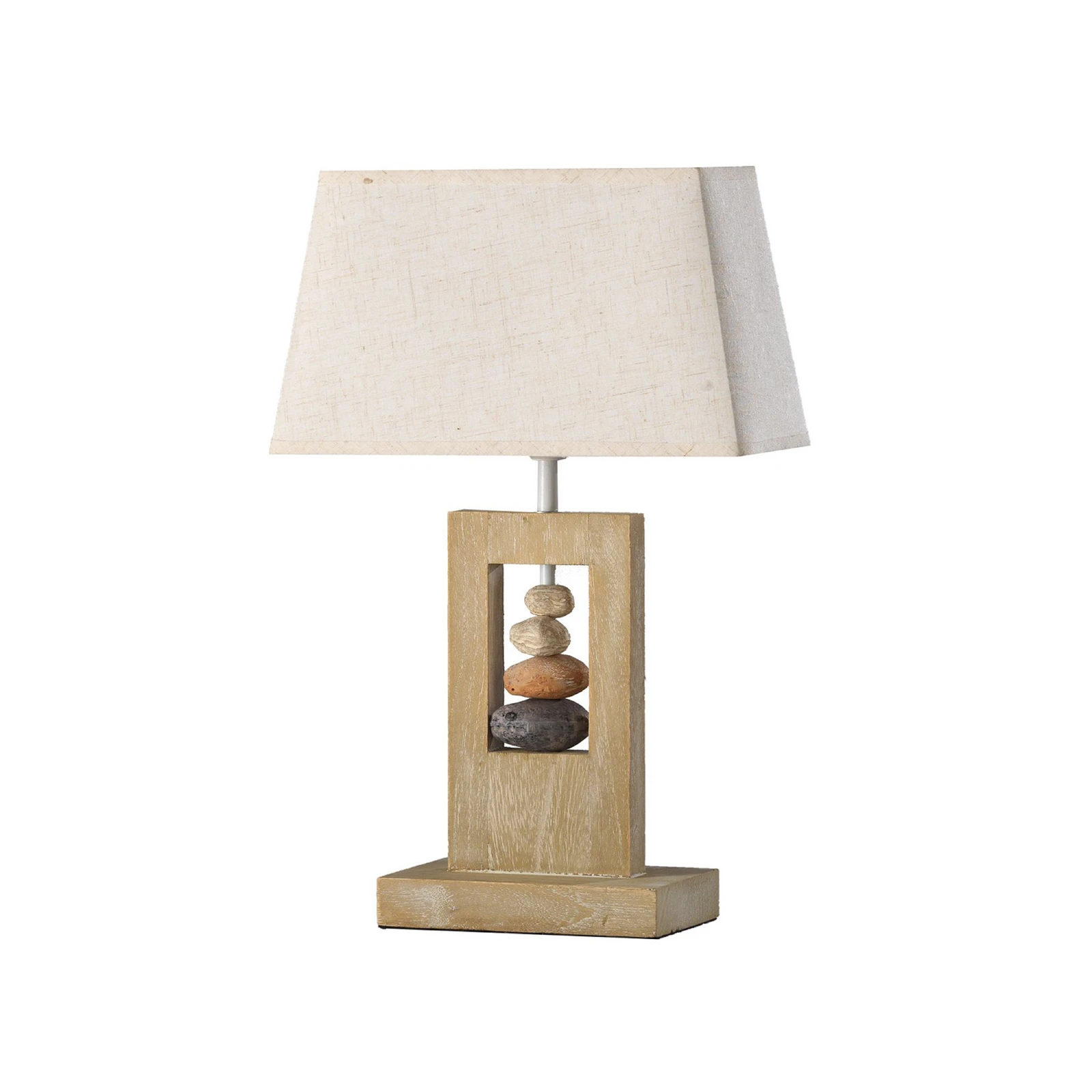 Stolová lampa Miriel, výška 46 cm, textil, drevo