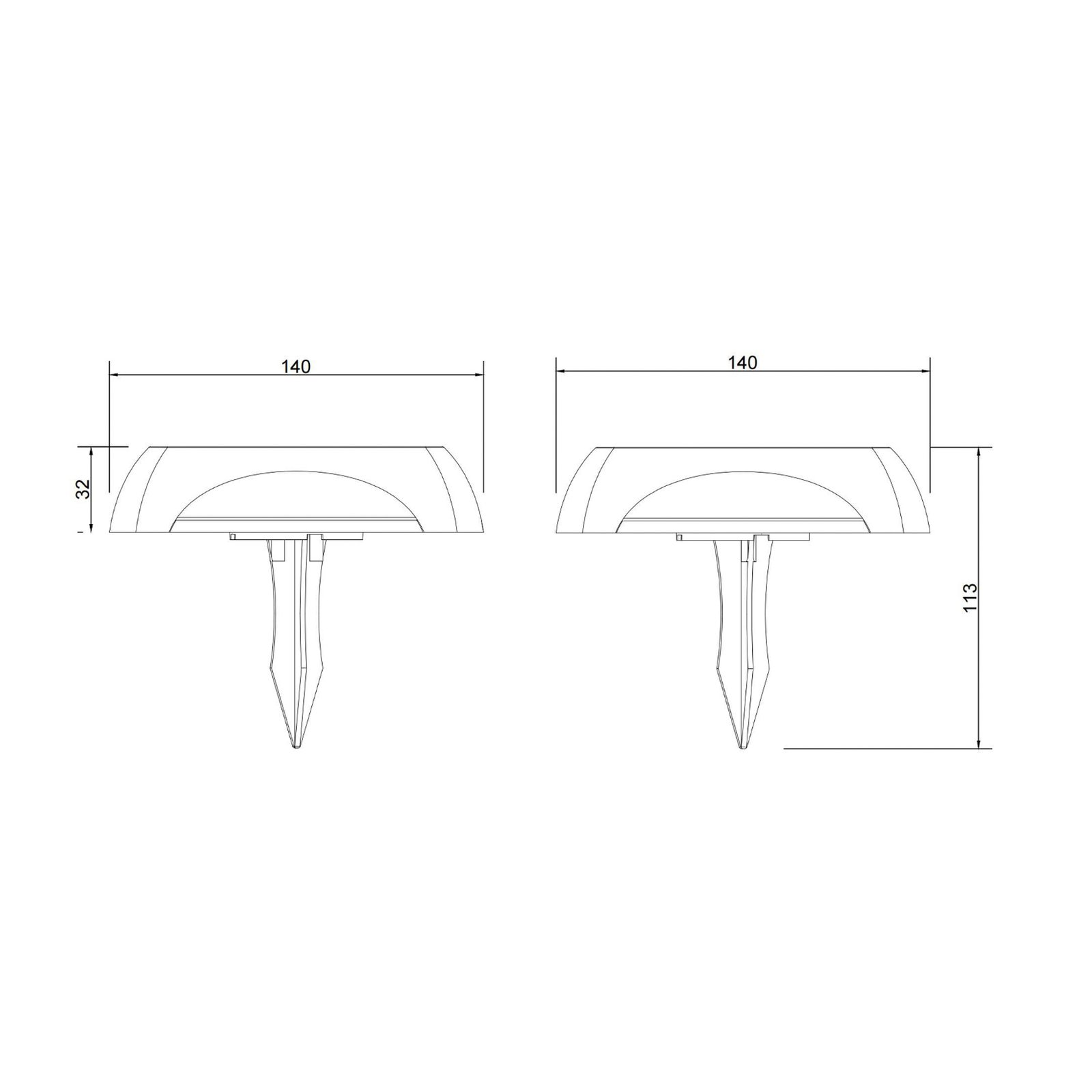 LED-solcellelampe 36505, jordspyd, vegglampe, svart, aluminium