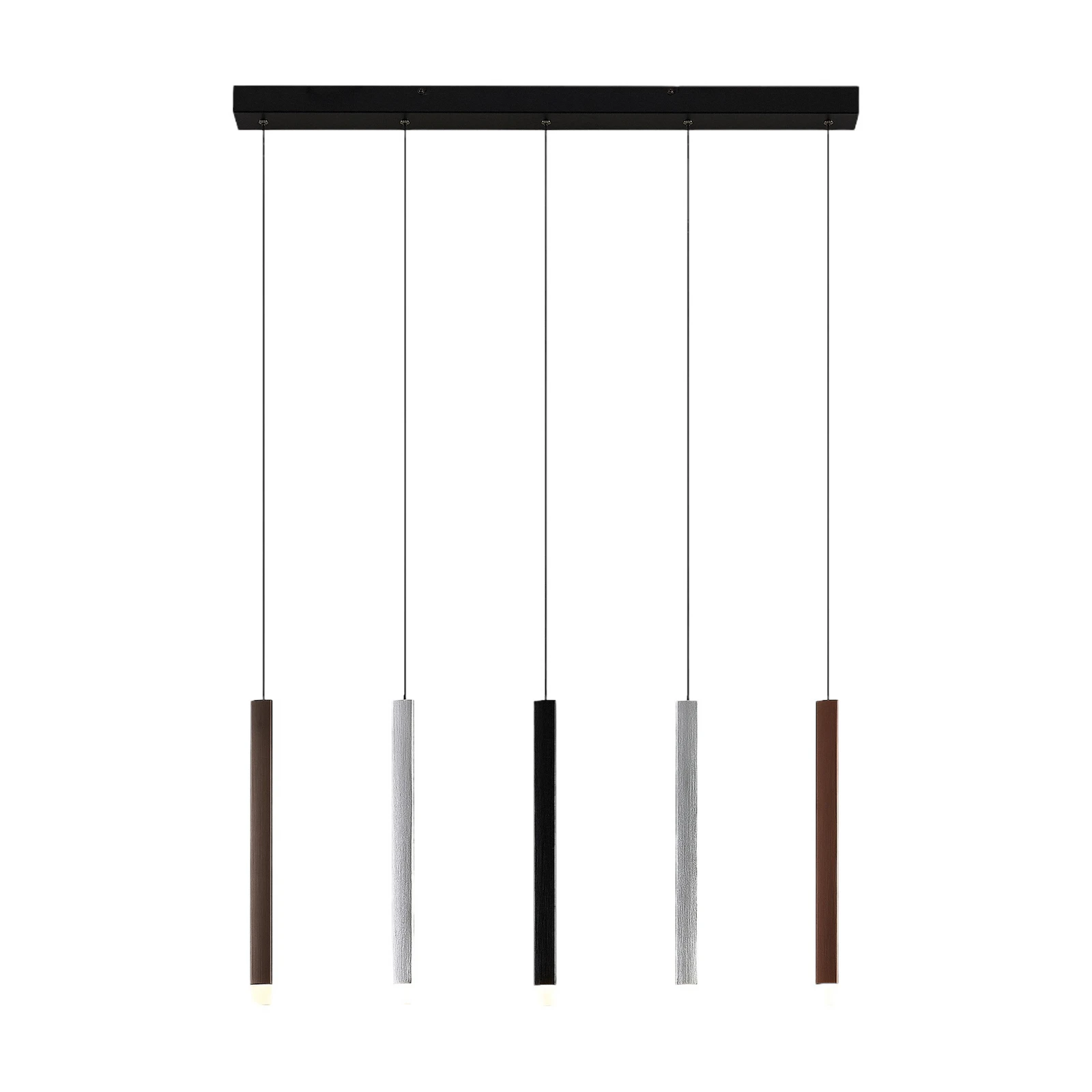 Lucande LED piekaramais gaismeklis Stoika, 88 cm, 5 spīdes, metāls
