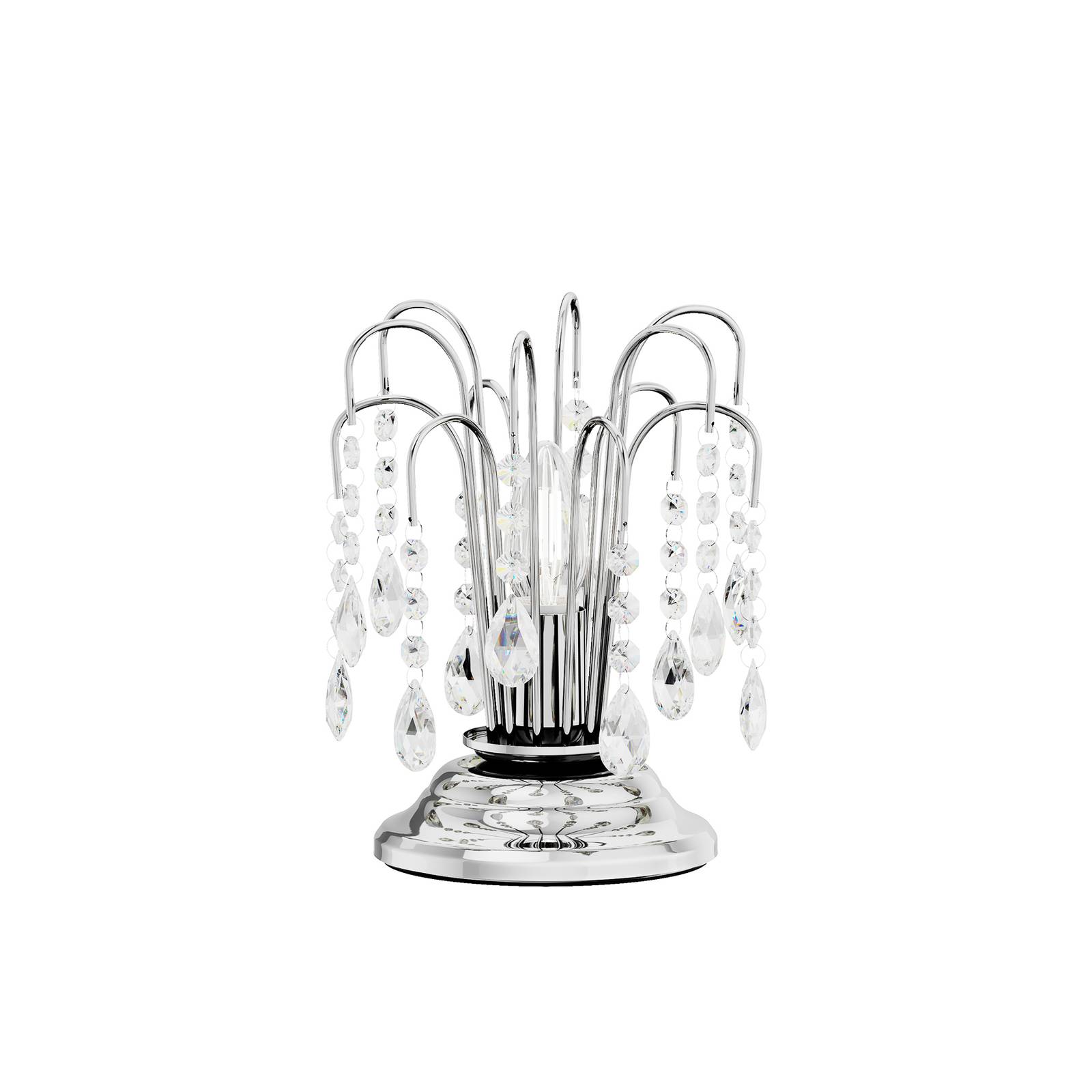 Lampe de table Pioggia cristal 26cm chromée