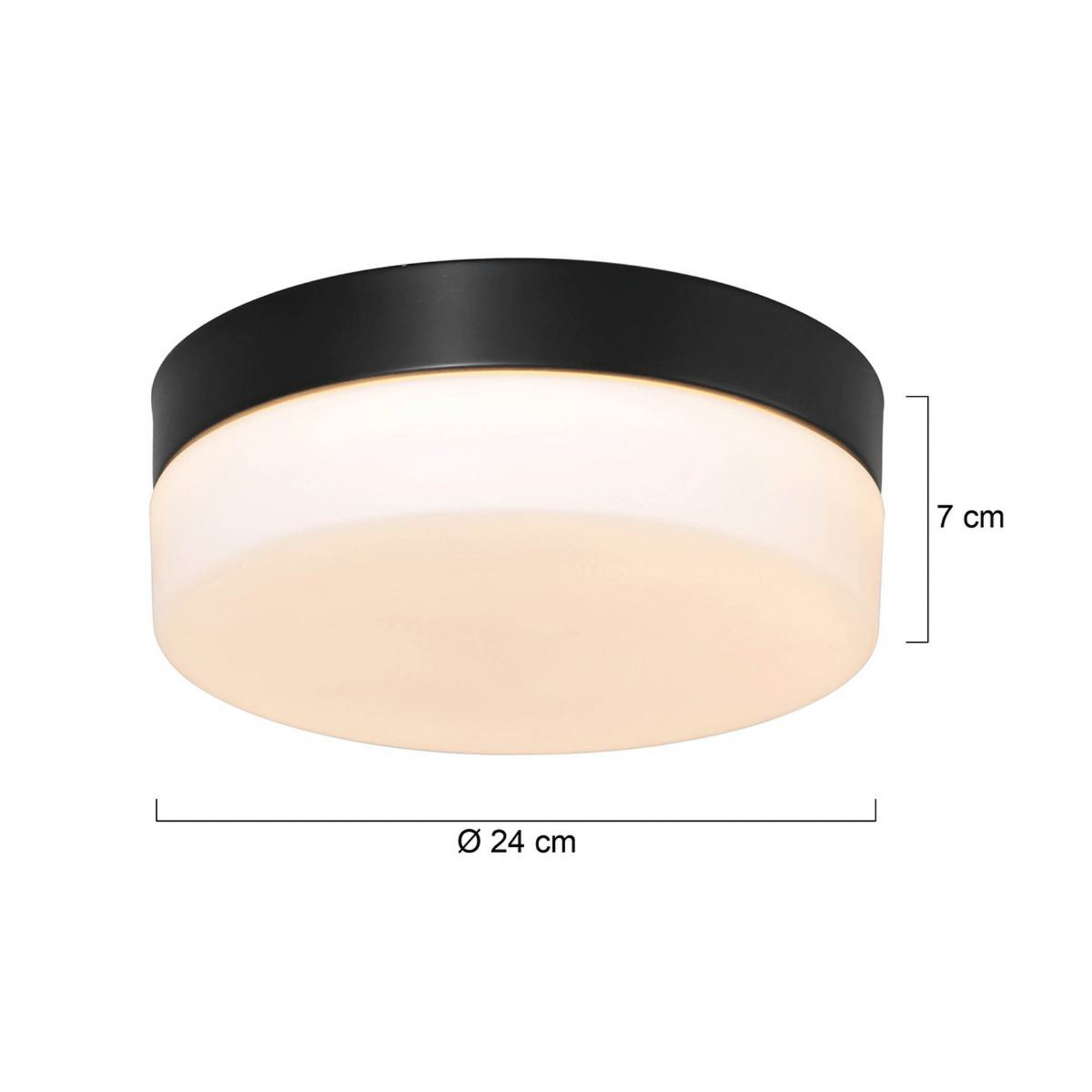 Steinhauer Plafonieră LED Ikaro negru Ø 24 cm metal plastic - Hol - negru alb - Sticlă