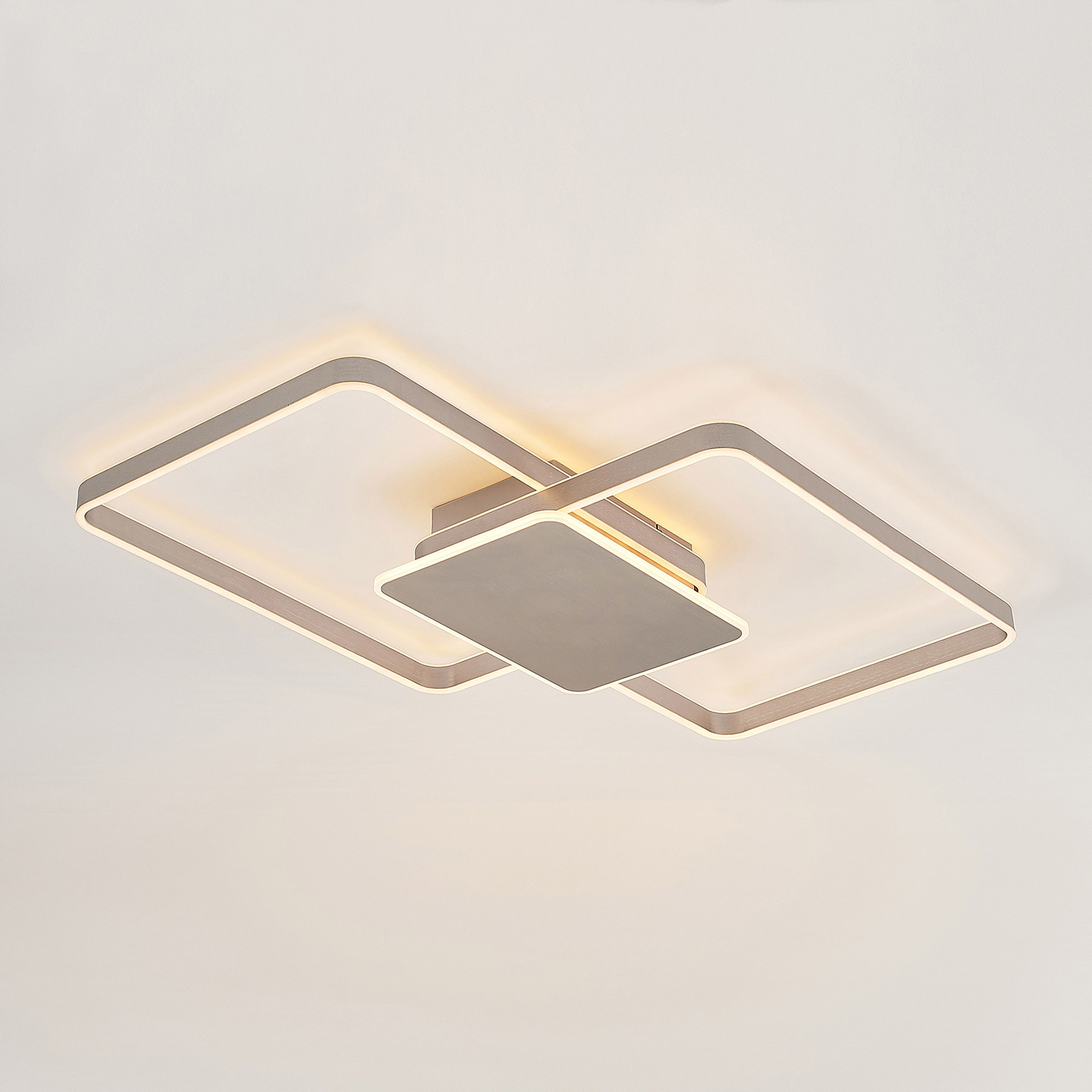 Lucande Kadira LED-Deckenlampe, 102 cm, nickel