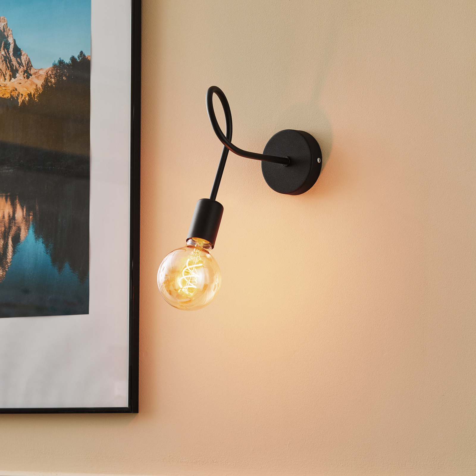 Oxford zidna svjetiljka od metala u crnoj boji