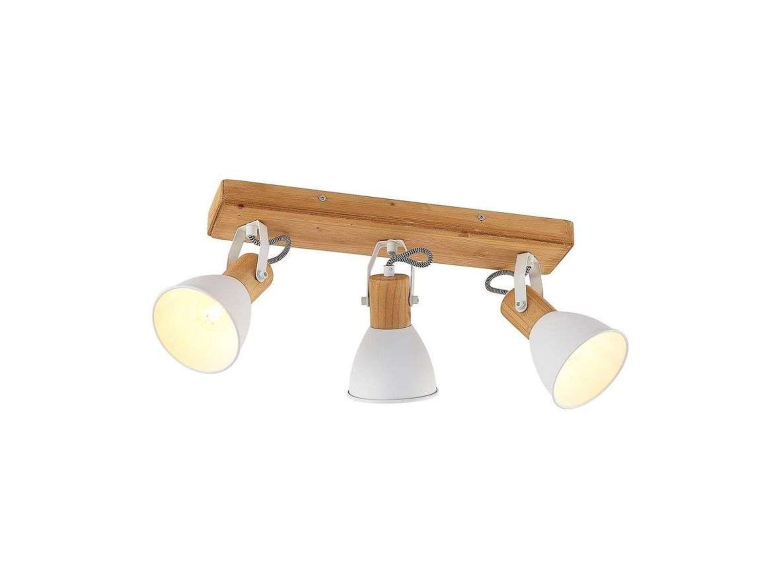 Merela 3 Stropna lampa Drvo/Bijela - Lindby