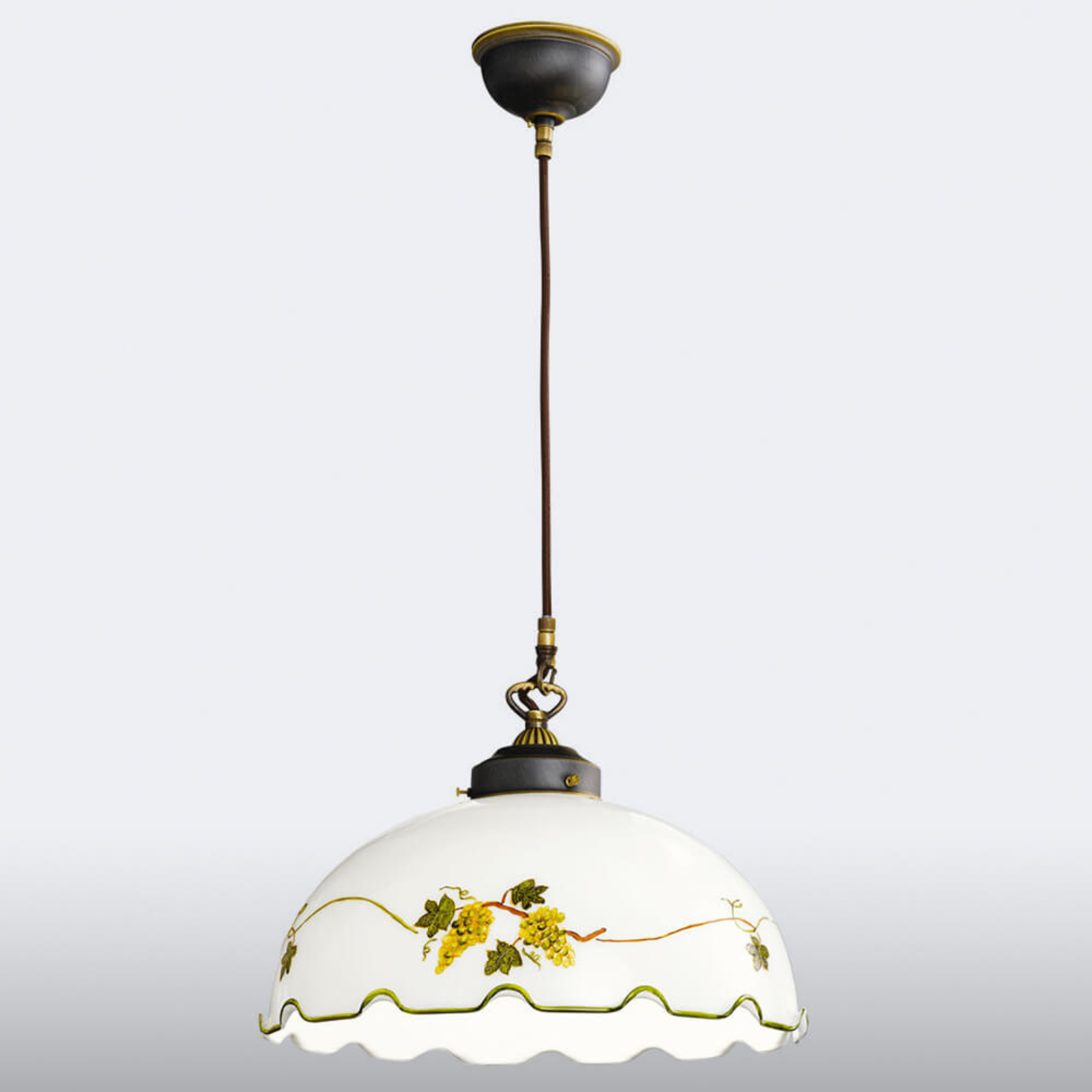 Nonna hanglamp met druivenmotief, handgeschilderd