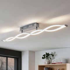 Lucande LED mennyezeti lámpa Roan, 115 cm, króm, rozsdamentes acél