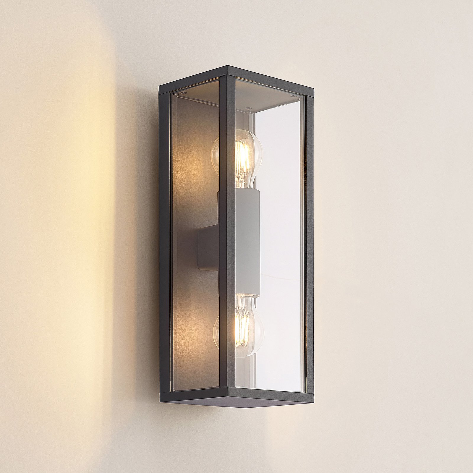 Peldar 2 Kültéri Fali Lámpa Dark Grey - Lindby
