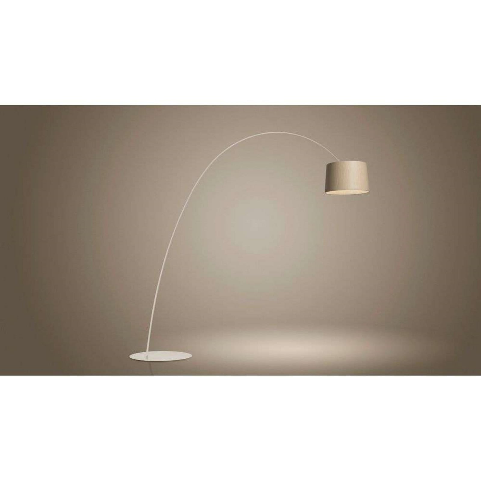 Twiggy Elle Wood gulvlampe, grå/træ, dæmpbar Foscarini - Stue - Metal