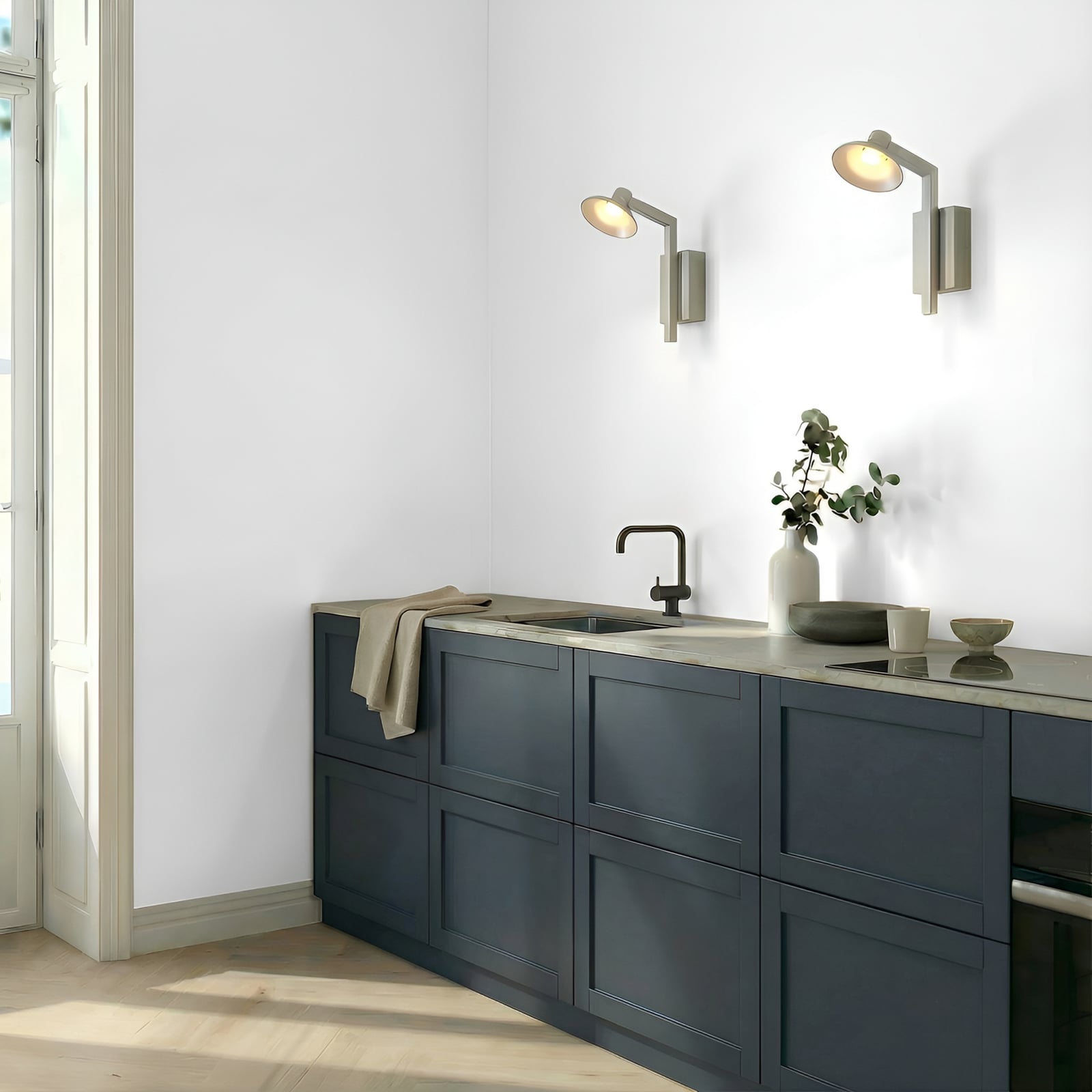 Steve LED-Wandleuchte, alu, 24cm, USB, dimmbar - Lucande