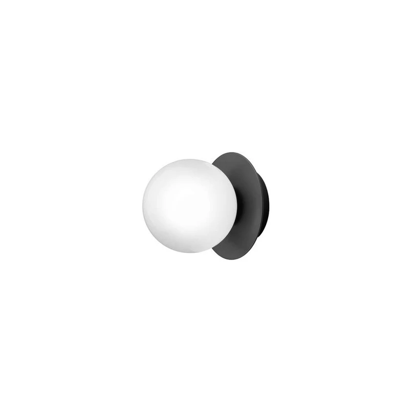 Nuura Aps – Liila 1 Wand-/Deckenleuchte IP44 Small Black/Opal Nuura