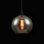 Bergen glass pendant light, rain effect Ø 25 cm