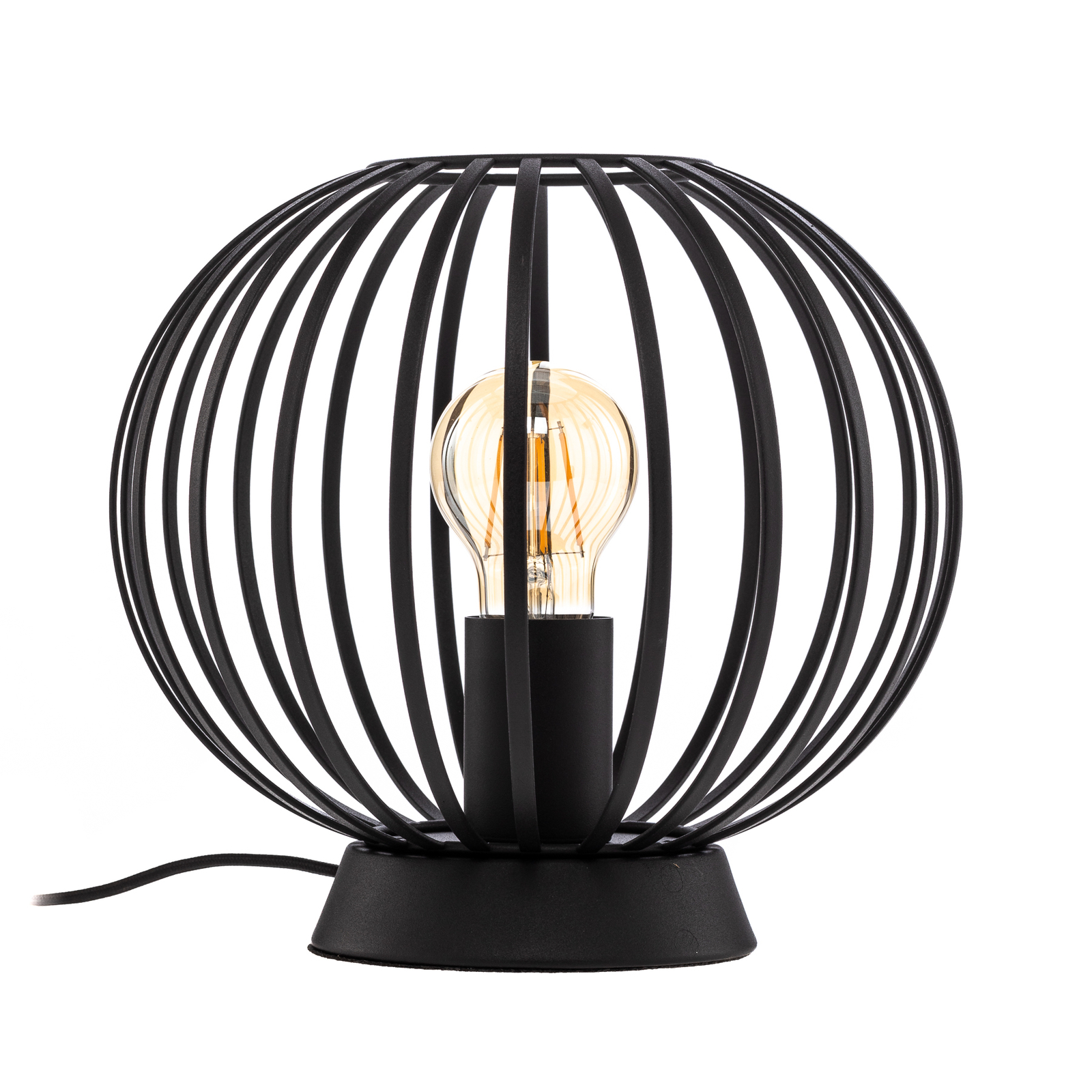 Lindby Maivi lámpara de mesa jaula negro 25 cm