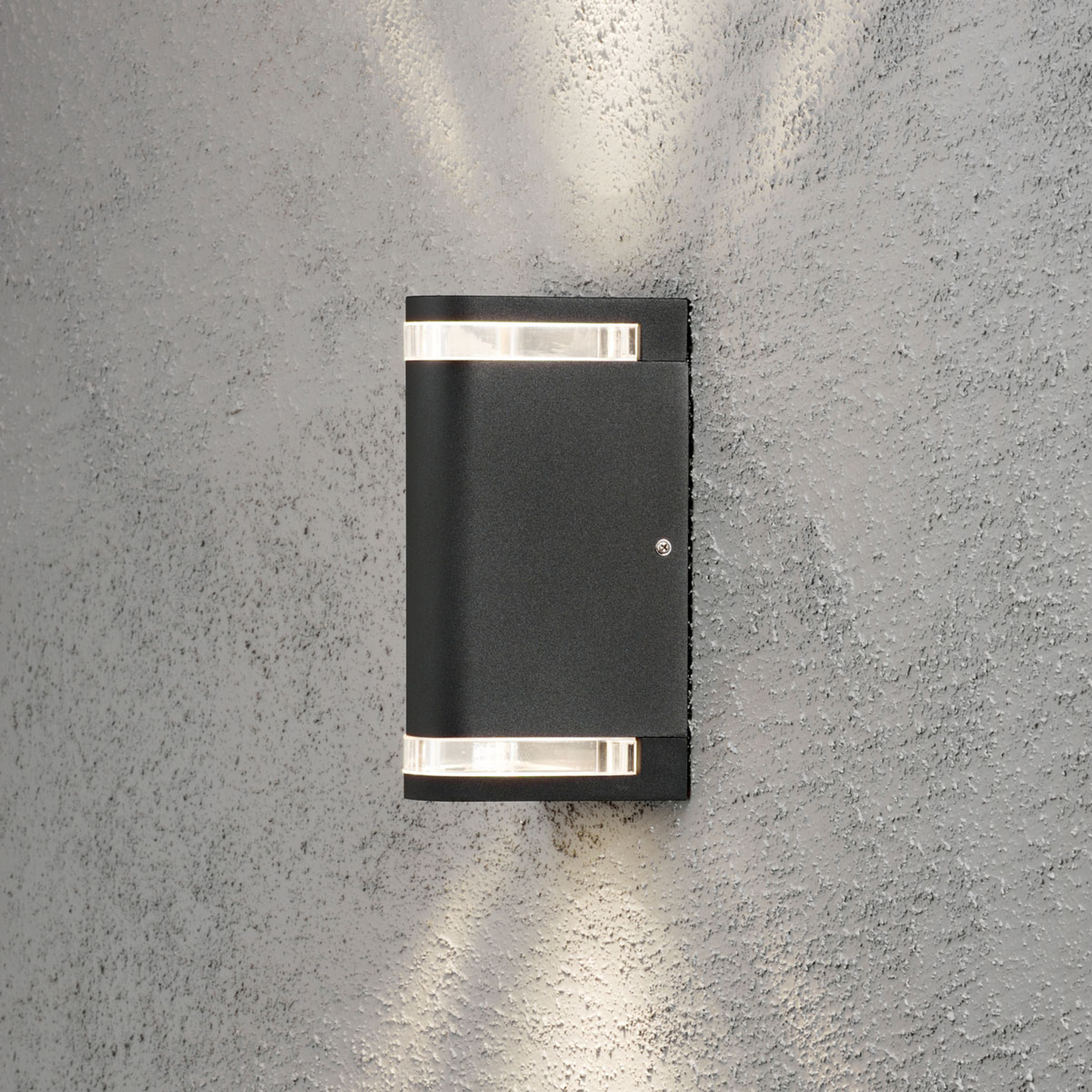 Konstmide Modena outdoor wall light, 2-bulb, up/down, aluminium, glass, acrylic, GU10, 35 W, energy efficiency: A++, W: 13 cm, H: 24 cm