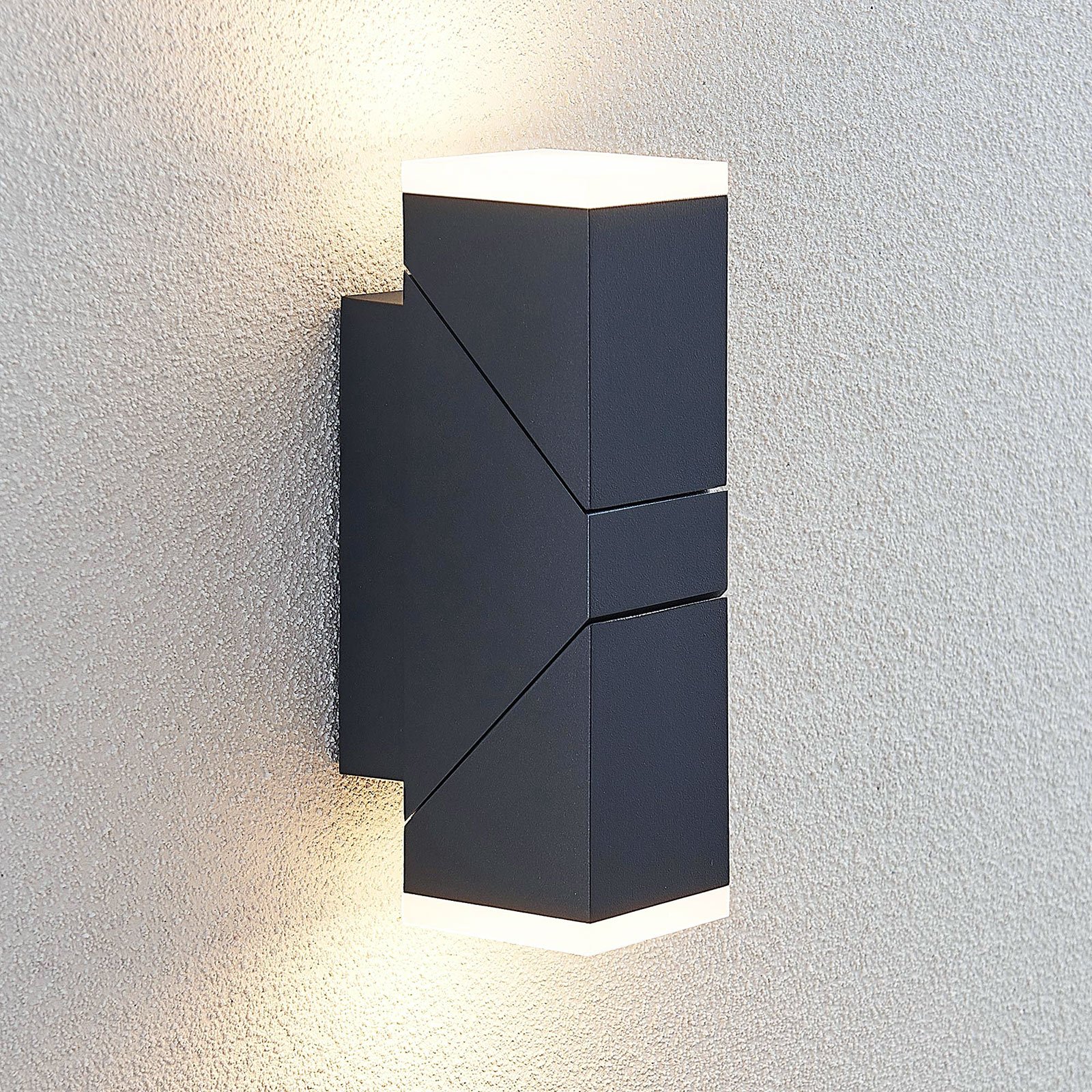 Sally LED outdoor wall light, two-bulb