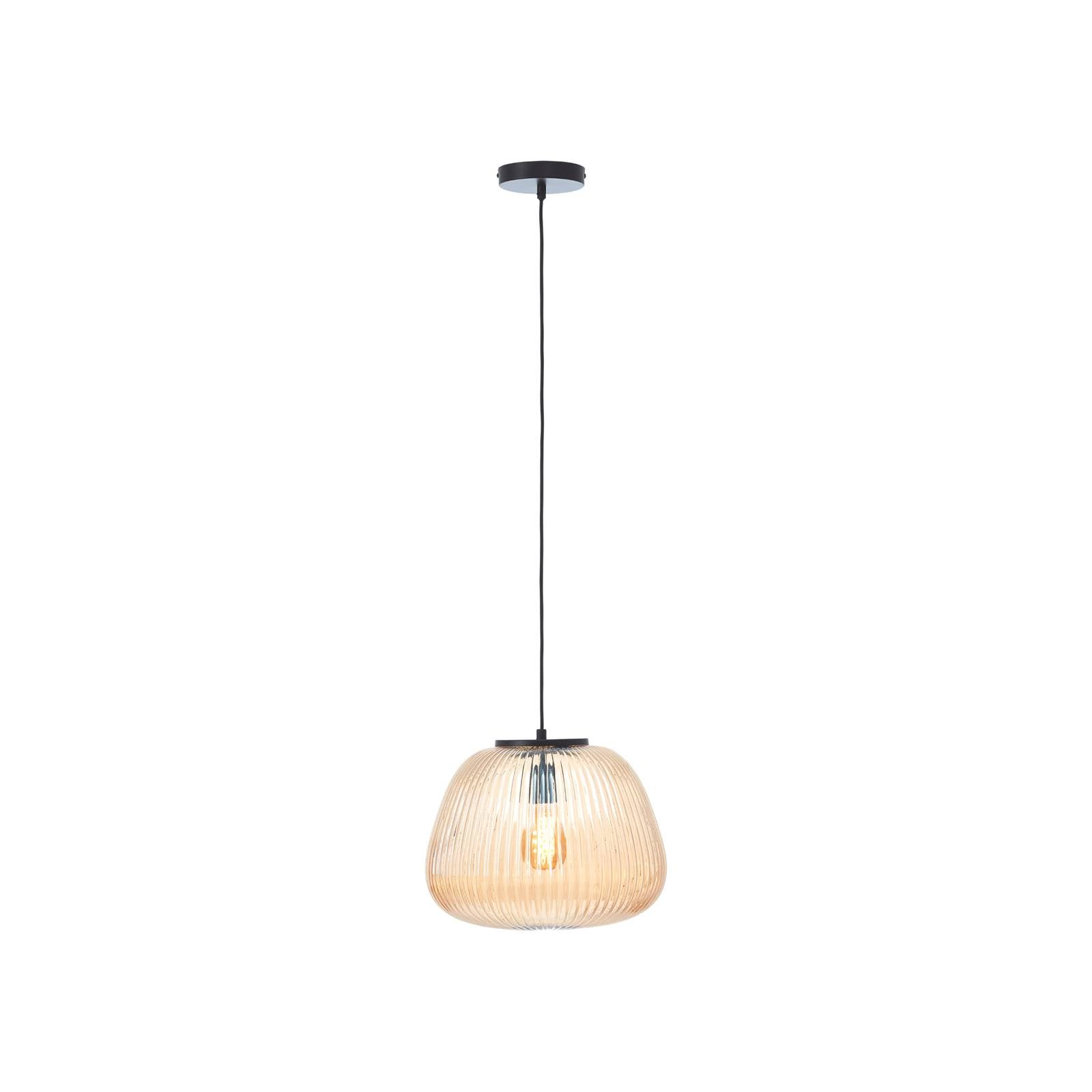 Hängelampe Kaizen, Ø 35 cm, bernstein, Glas