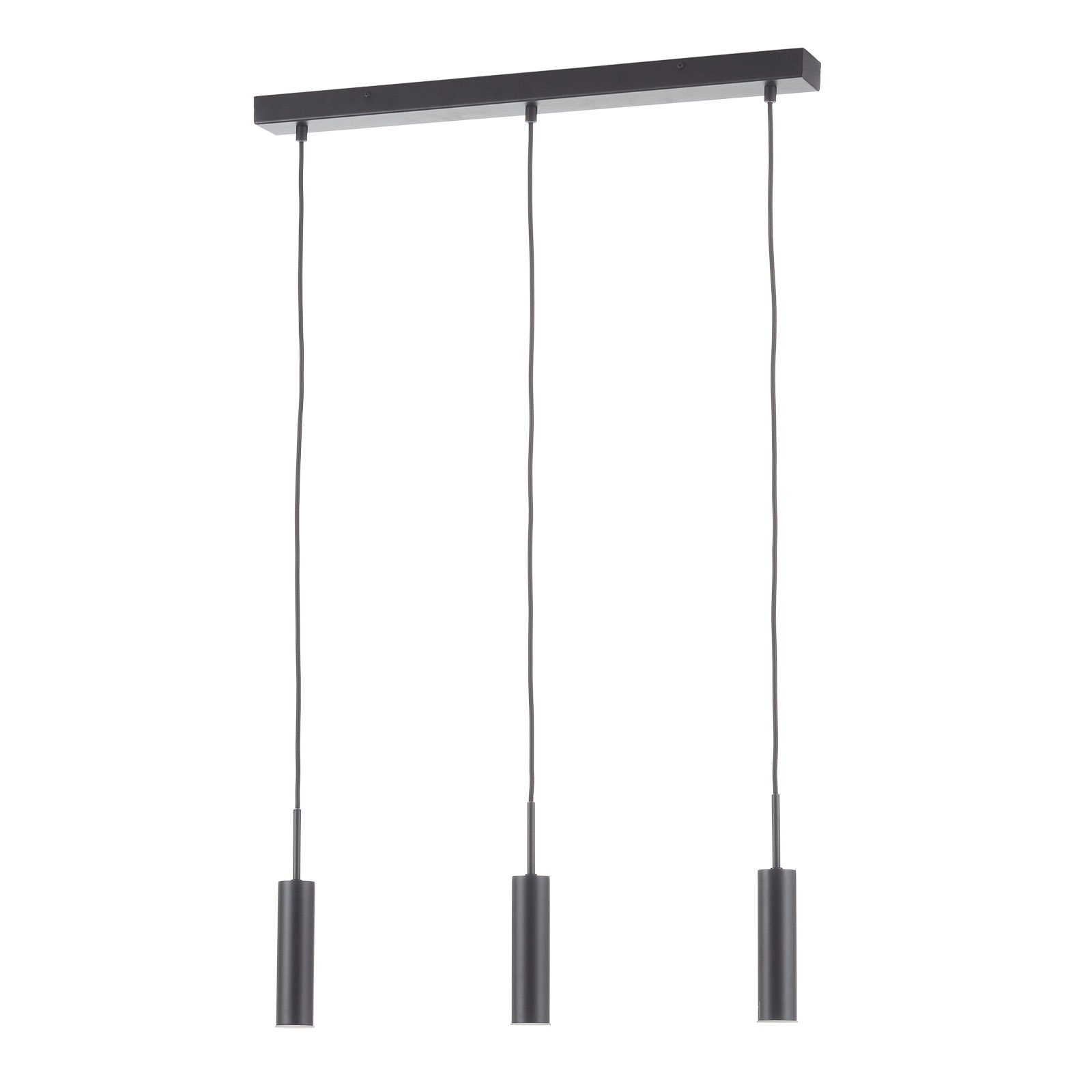 SCHÖNER WOHNEN Schöner Wohnen Stina hanging light 3-bulb black, for Living / Dining Room, metal, plastic, 6.5 W, energy efficiency: A+, L: 70 cm