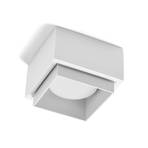 Syme ceiling light, white, angular, 11 cm, plaster, GX53