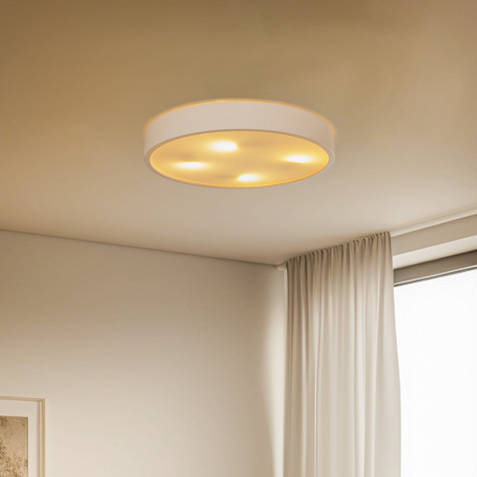 Envostar Kerio plafonieră Ø 575 cm alb - Camera de zi / sufragerie - Lemn