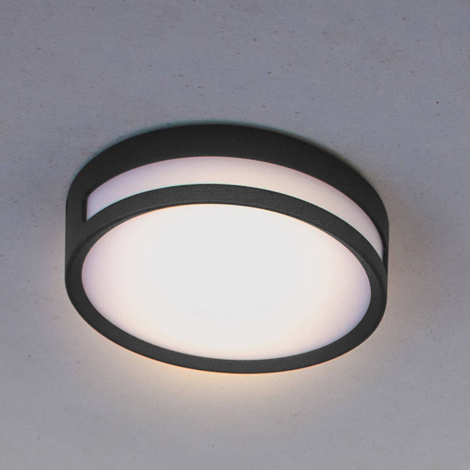 LUTEC Plafonnier d’extérieur LED Rola noir mat