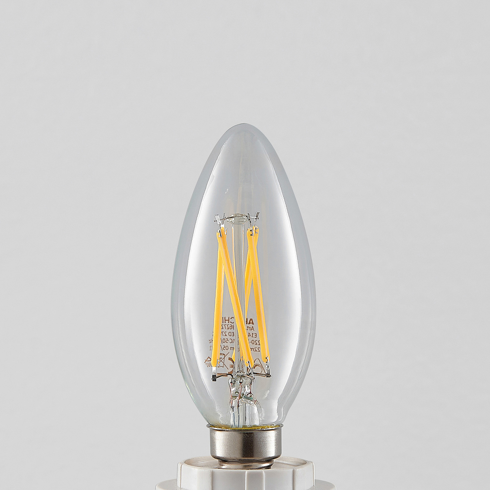 Lâmpada de incandescência LED E14 4W 827 vela regulável conjunto de 5