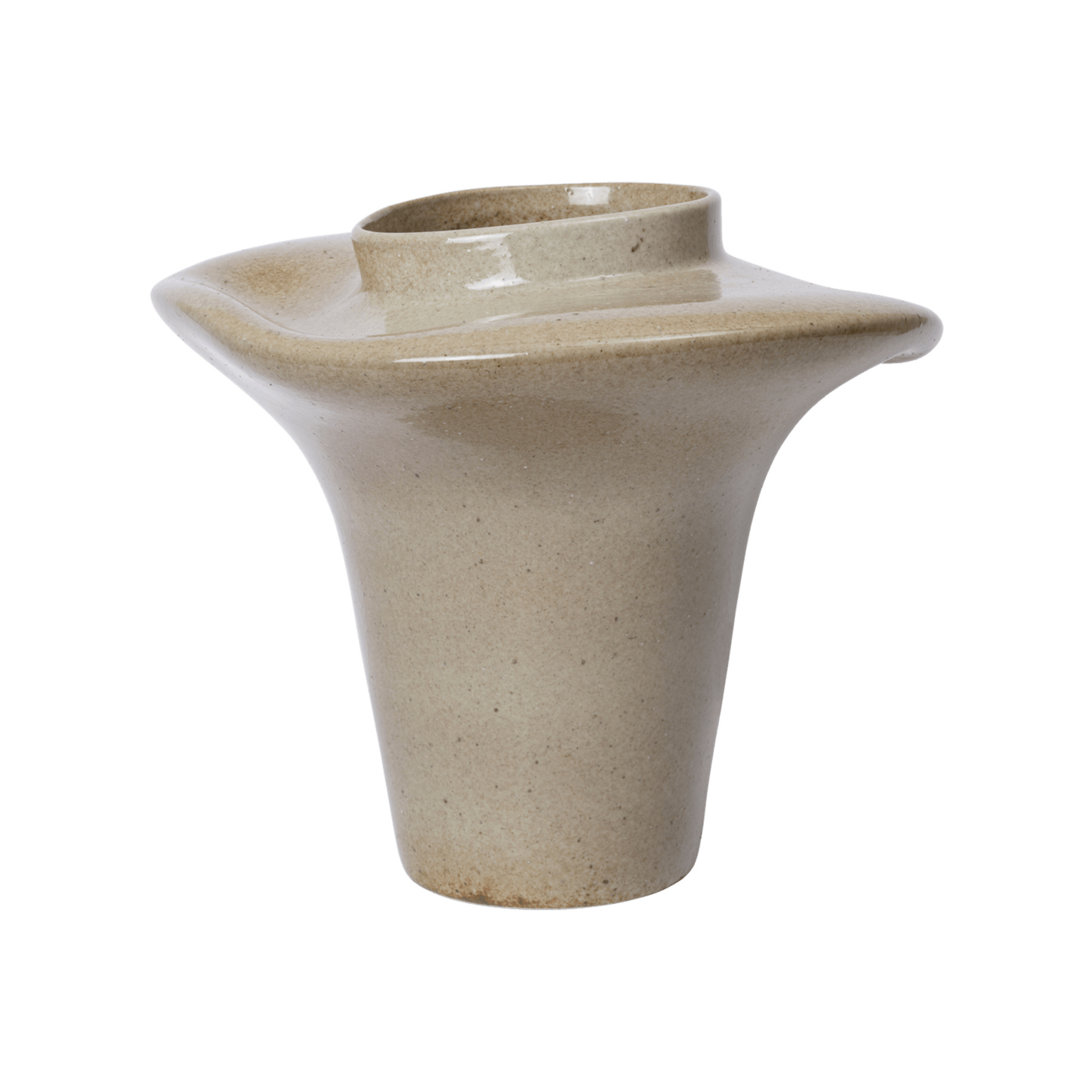 Vase Evio, vert orme, hauteur 35 cm, grès - ferm LIVING