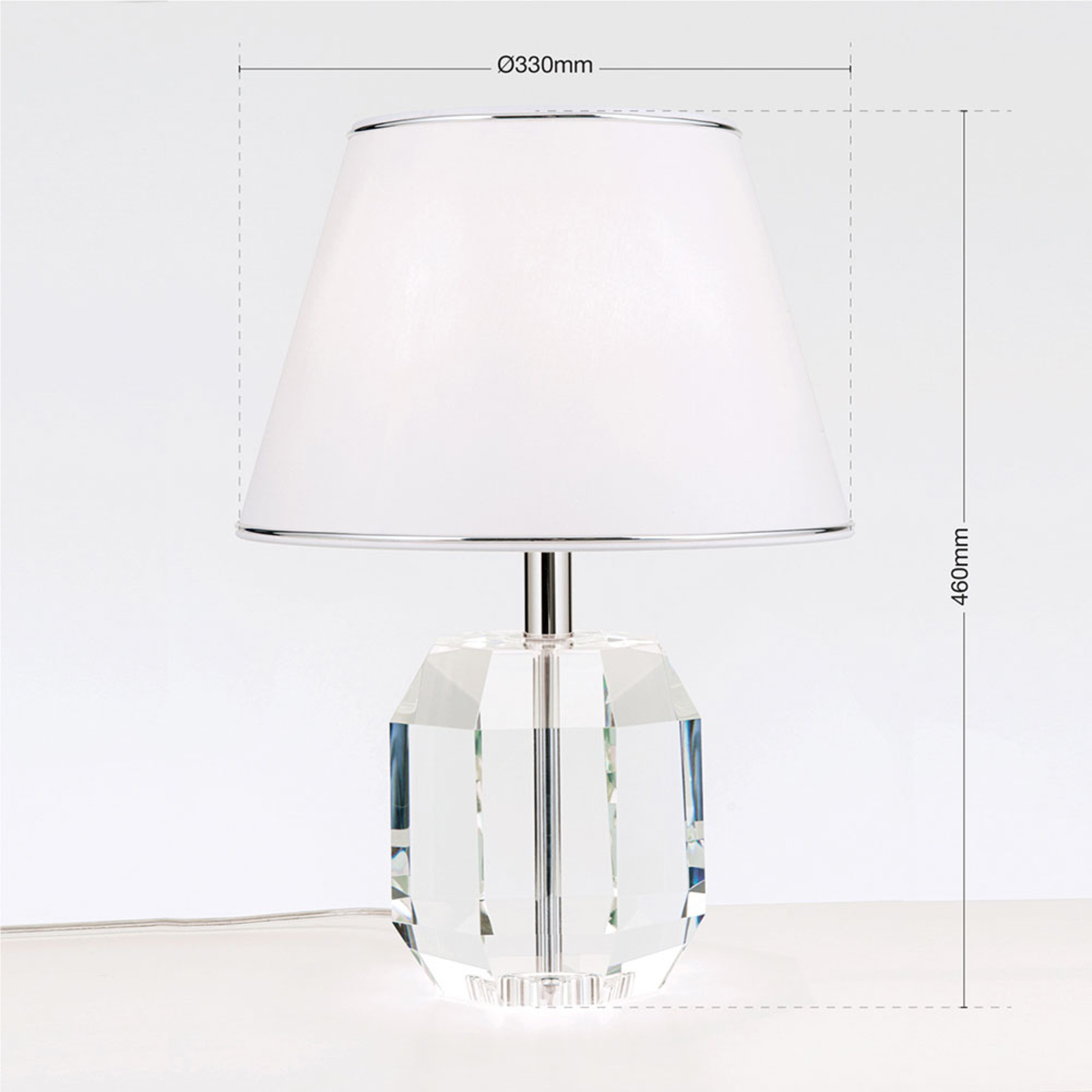 Alexis Crystal Table Lamp Chrome White, Alexis Table Lamp