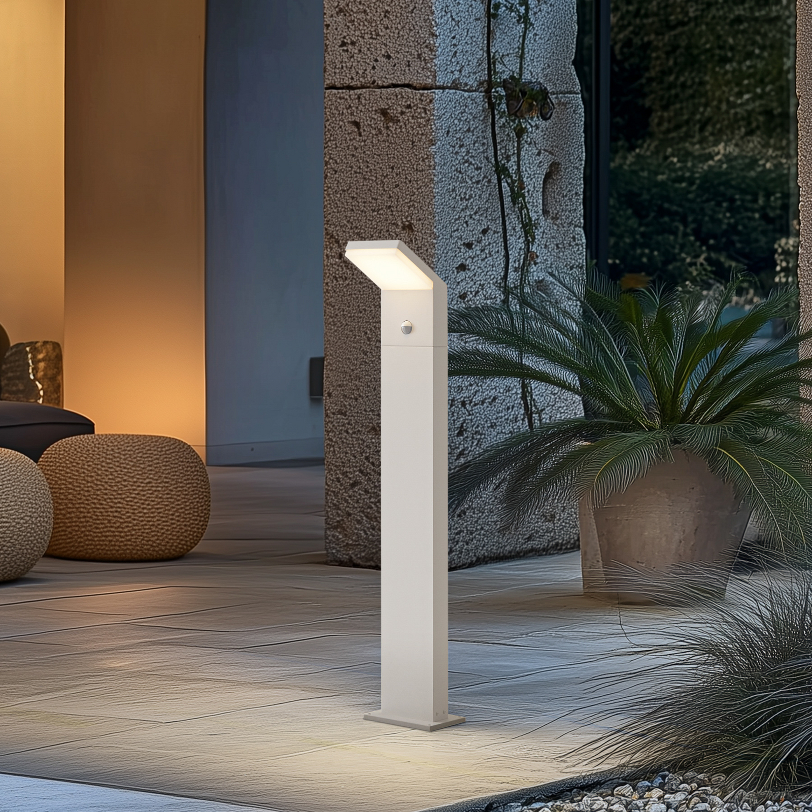 Bornă luminoasă LED pentru alei Yolena, albă, 100 cm, senzor, IP54 - Arcchio