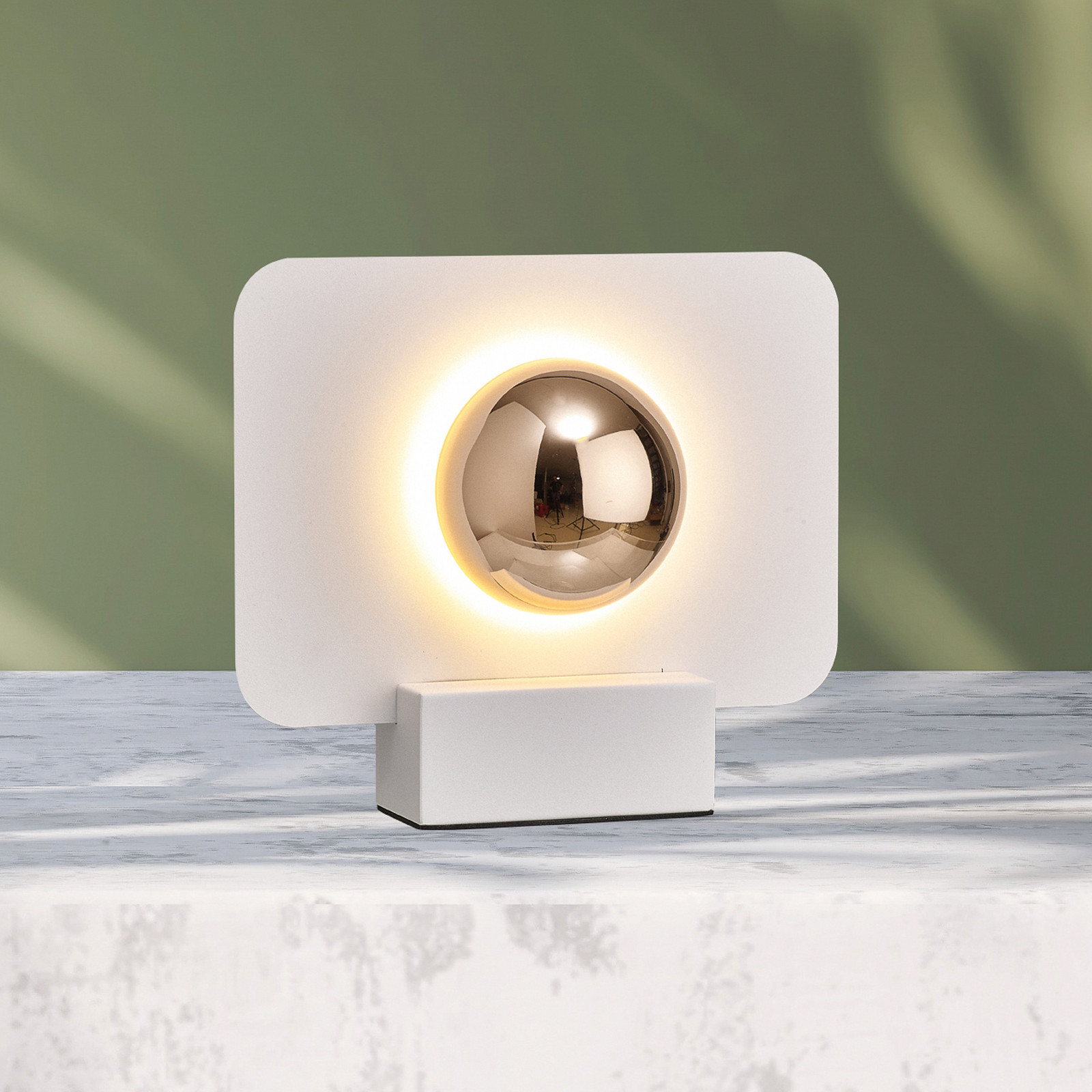 Mantra Iluminación Namizna svetilka Alba LED, z učinkom posredne osvetlitve, bela - Dnevna soba / jedilnica - Kovina