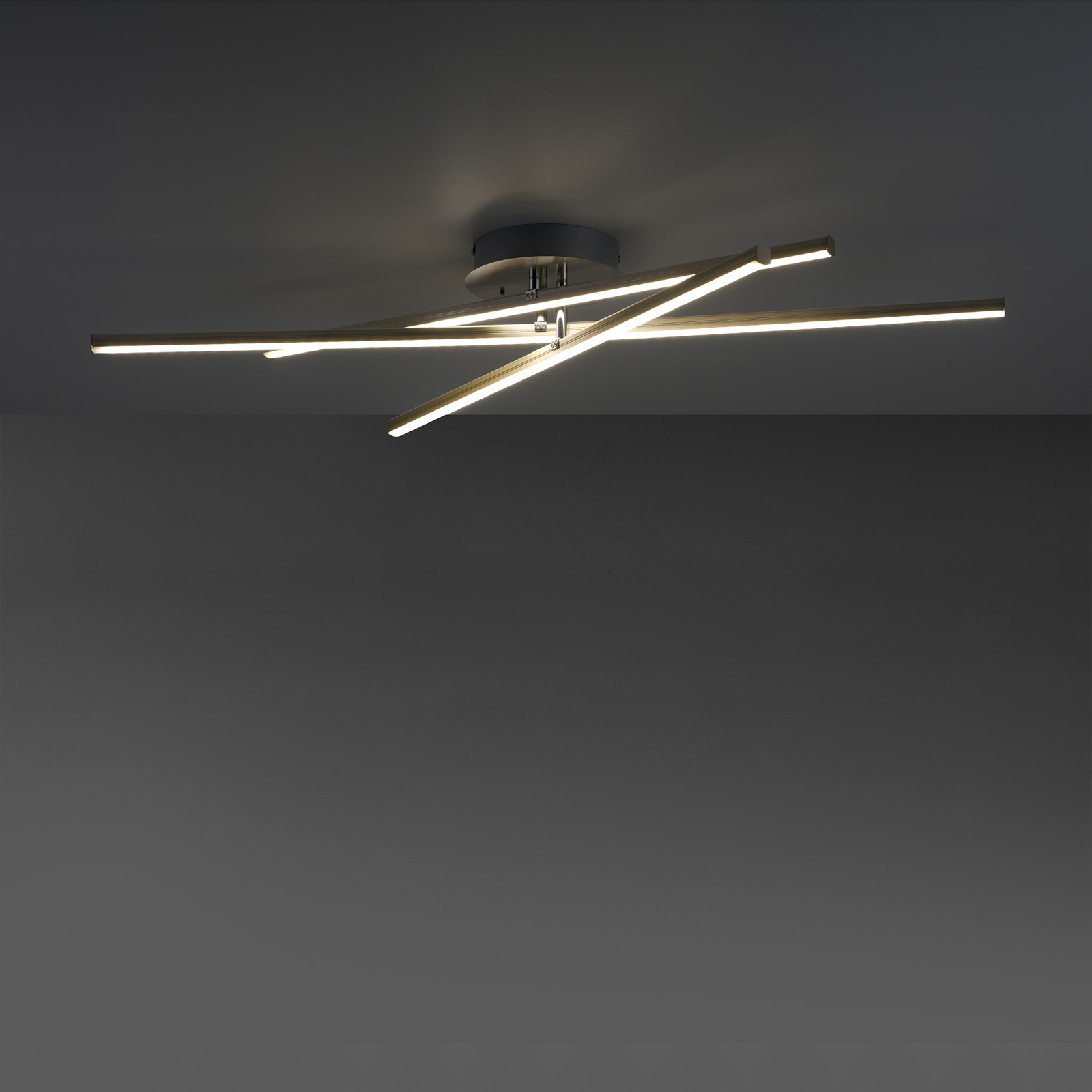 JUST LIGHT. Plafonieră LED Alina cu RGB-Ambilight dimabilă - Camera de zi / sufragerie - modern - gri-oțel - Metal