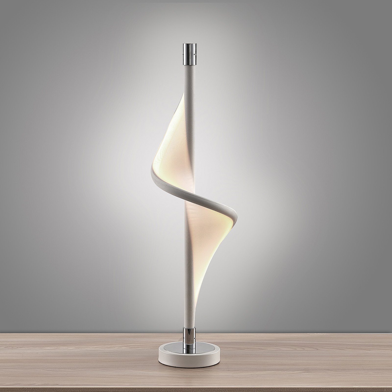 Edano LED Pöytävalaisin White/Chrome - Lucande