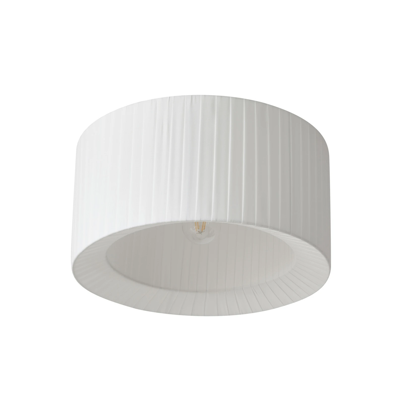 Lindby Φωτιστικό οροφής Virelle, λευκό, ύφασμα, Ø 40 cm, E27