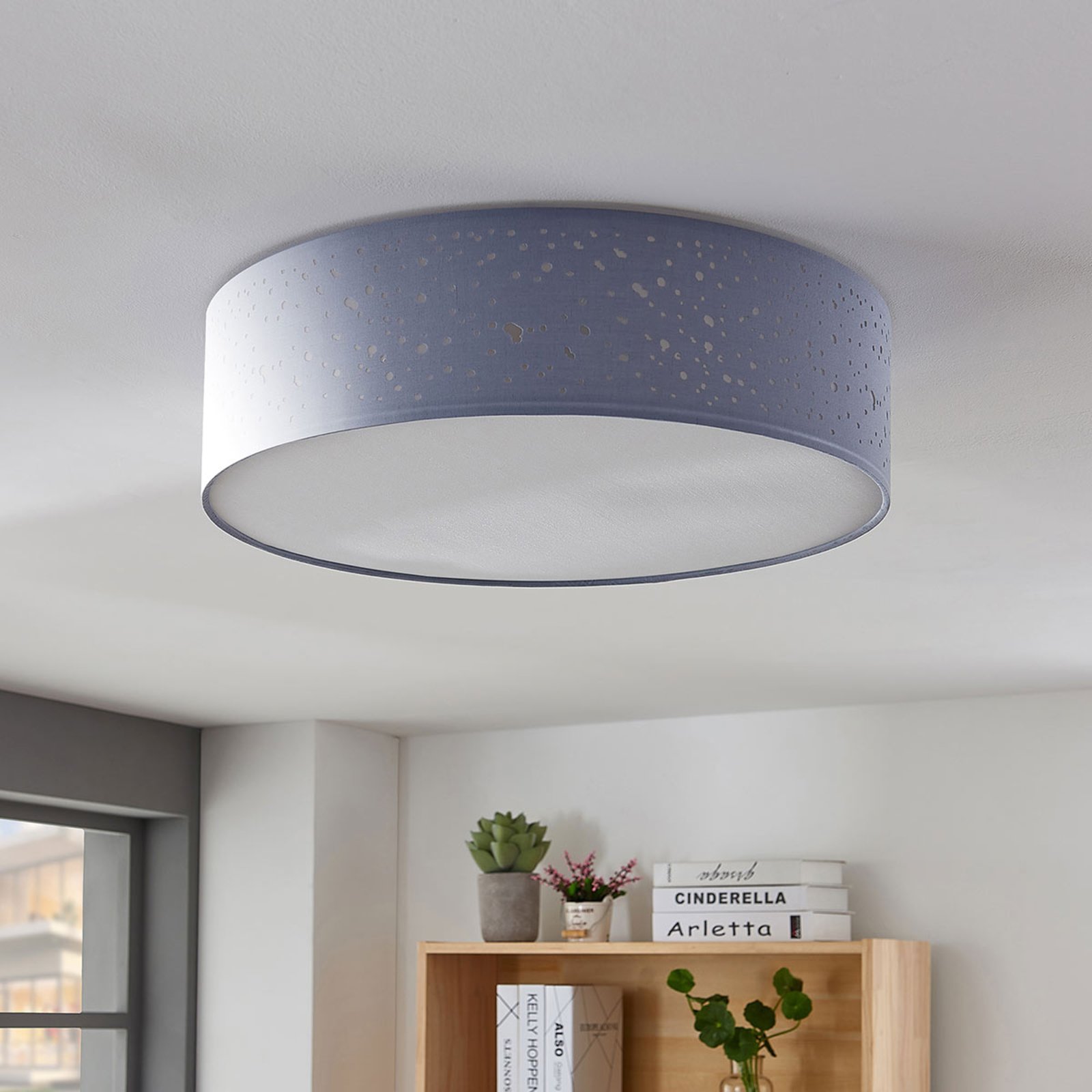 Umma Ceiling Lamp Grey/Nickel - Lindby