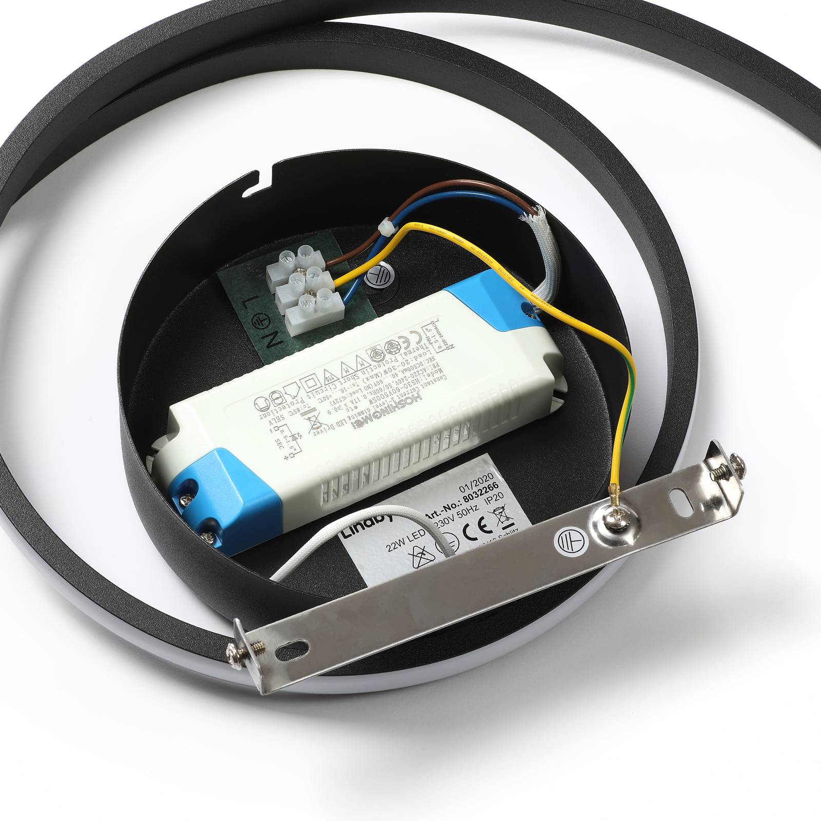 Lindby Kyron LED-Deckenlampe, schwarz matt günstig online kaufen