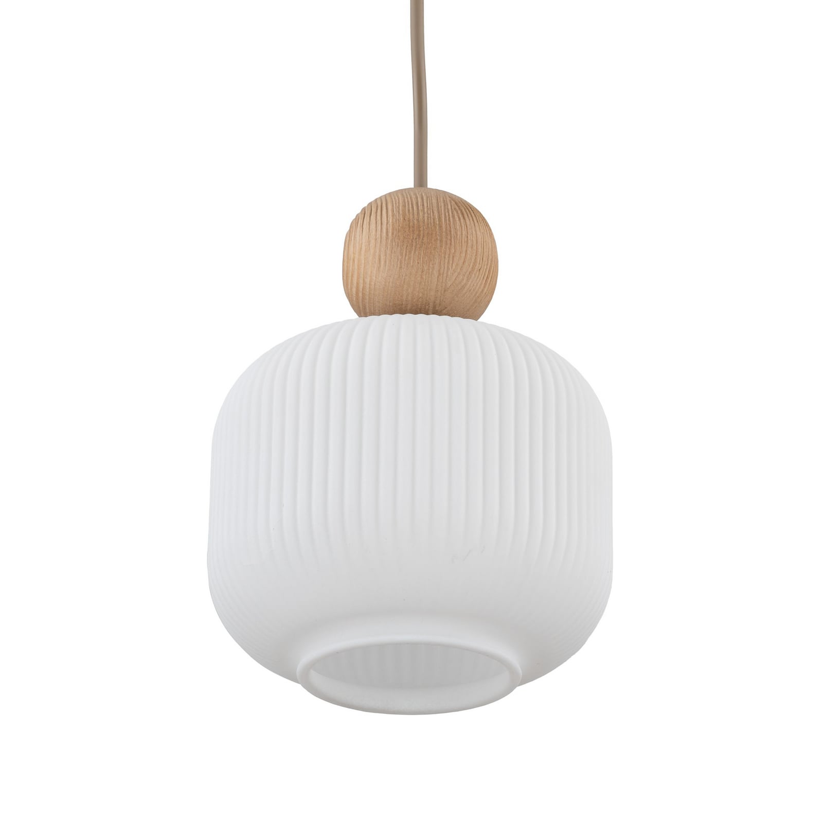 Suspension Ballo, à 1 lampe, blanc, verre, Ø 15 cm, E14