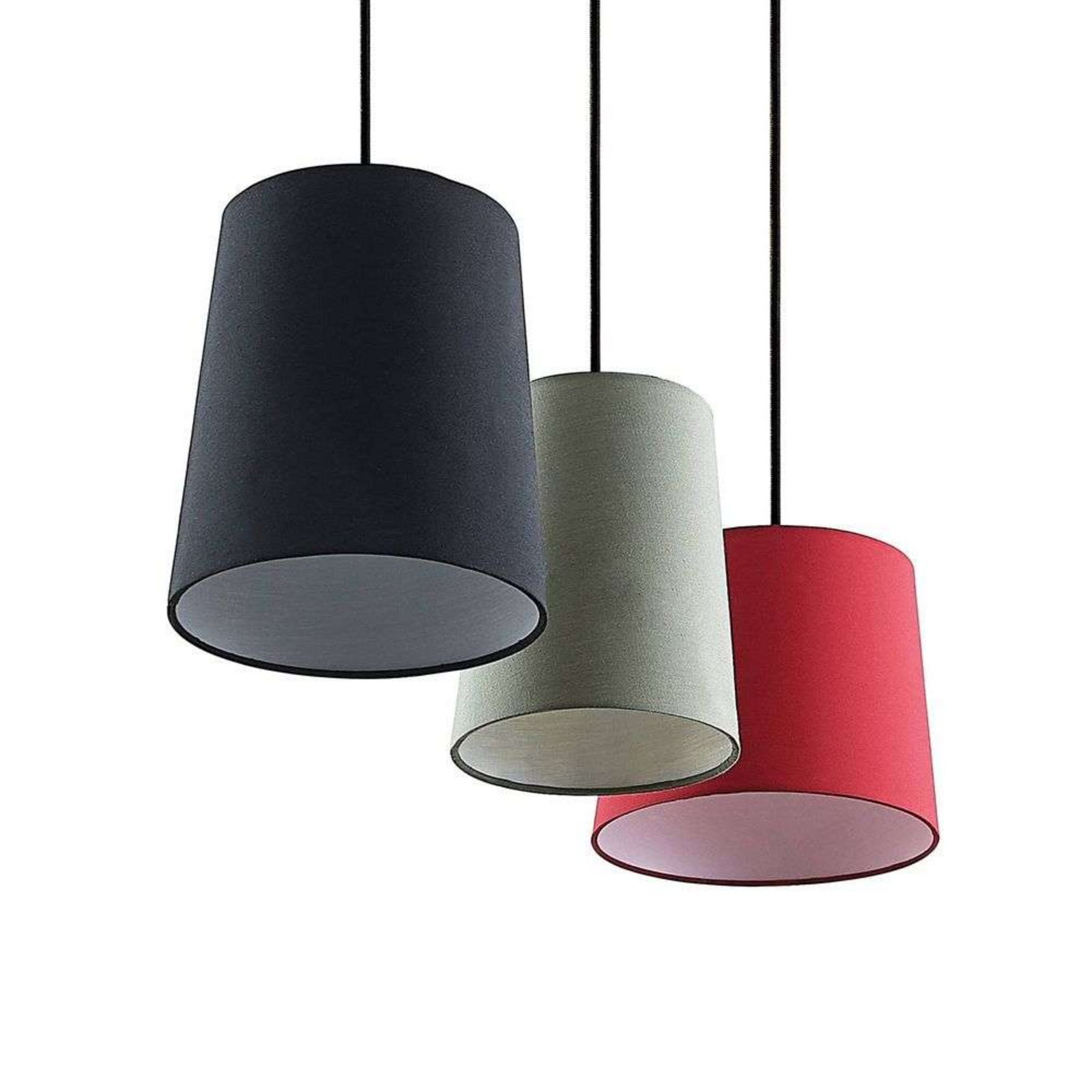 Amilia 3 Lustră Pendul Black/Red/Green - Lindby