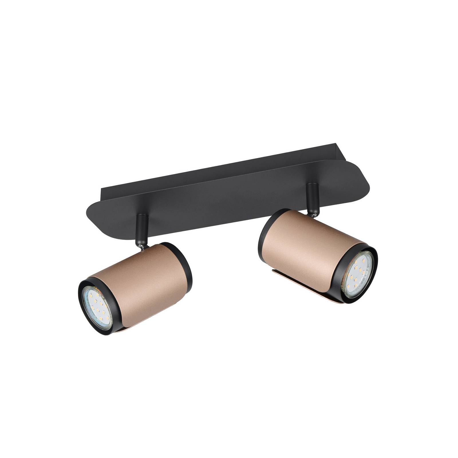 Deckenstrahler Gillan, coffee, 2-flammig, Metall, GU10