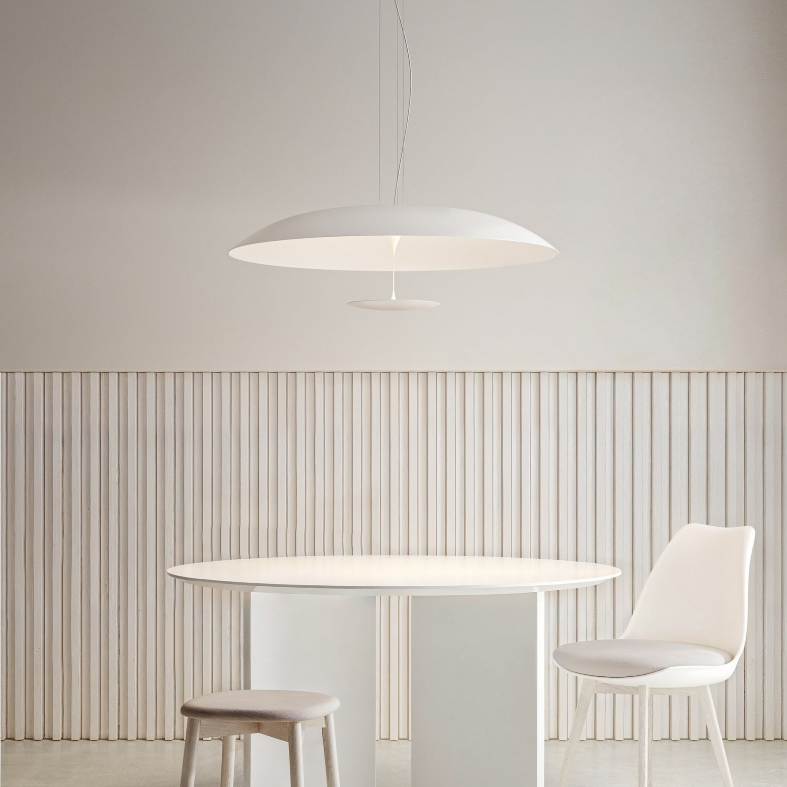 Karman LED pendant light BLANCO, Ø 92 cm, white, metal