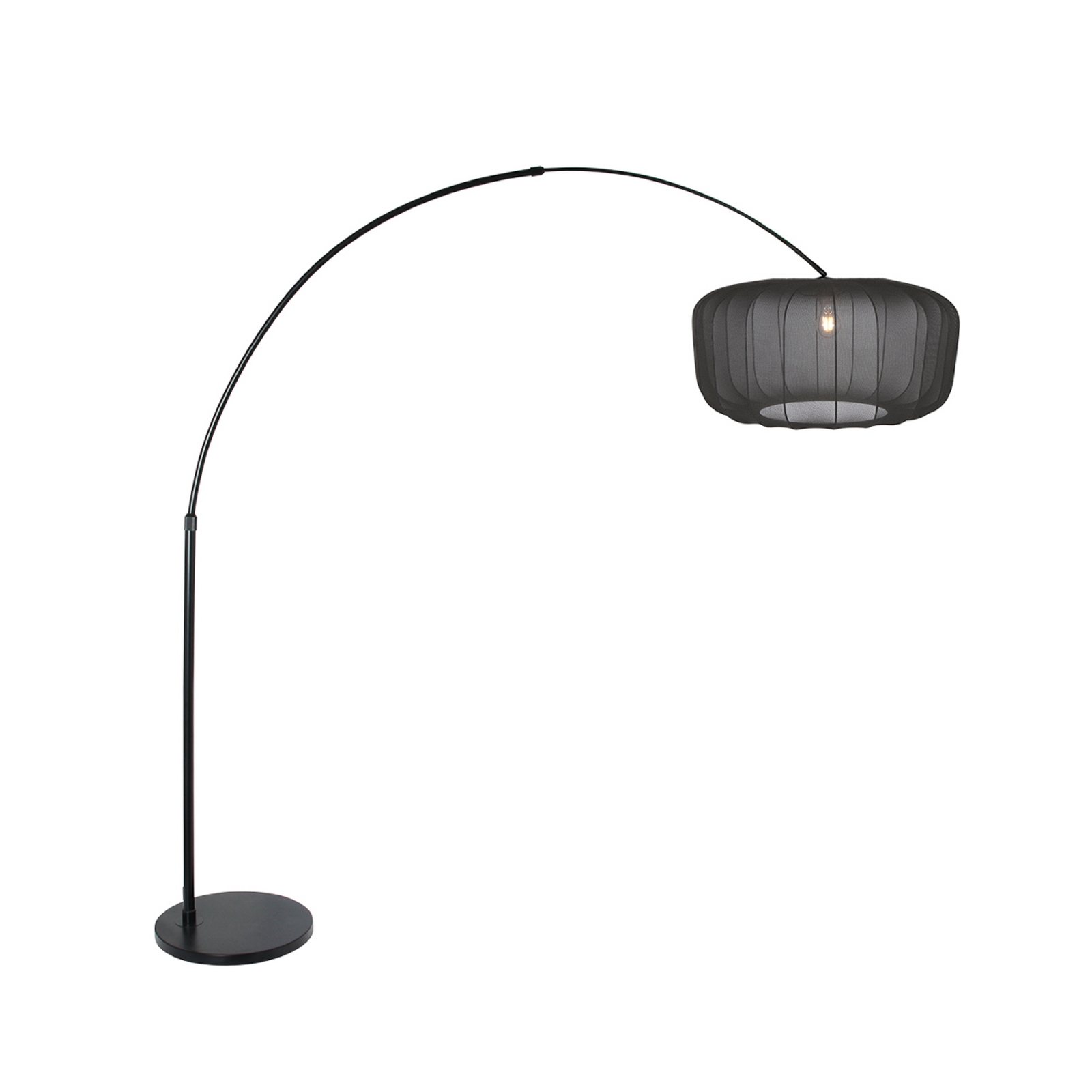 Böjd golvlampa Sparkled Light svart/svart nylon, 240 cm