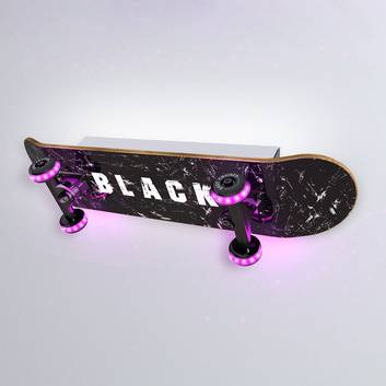 Skateboard LED wandlamp Easy Cruiser Black