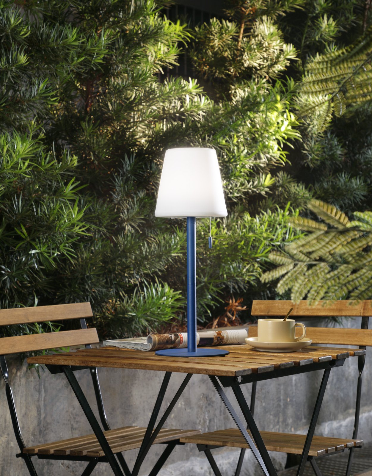 Lindby LED rechargeable lamp Azalea blue aluminium CCT height-adjustable