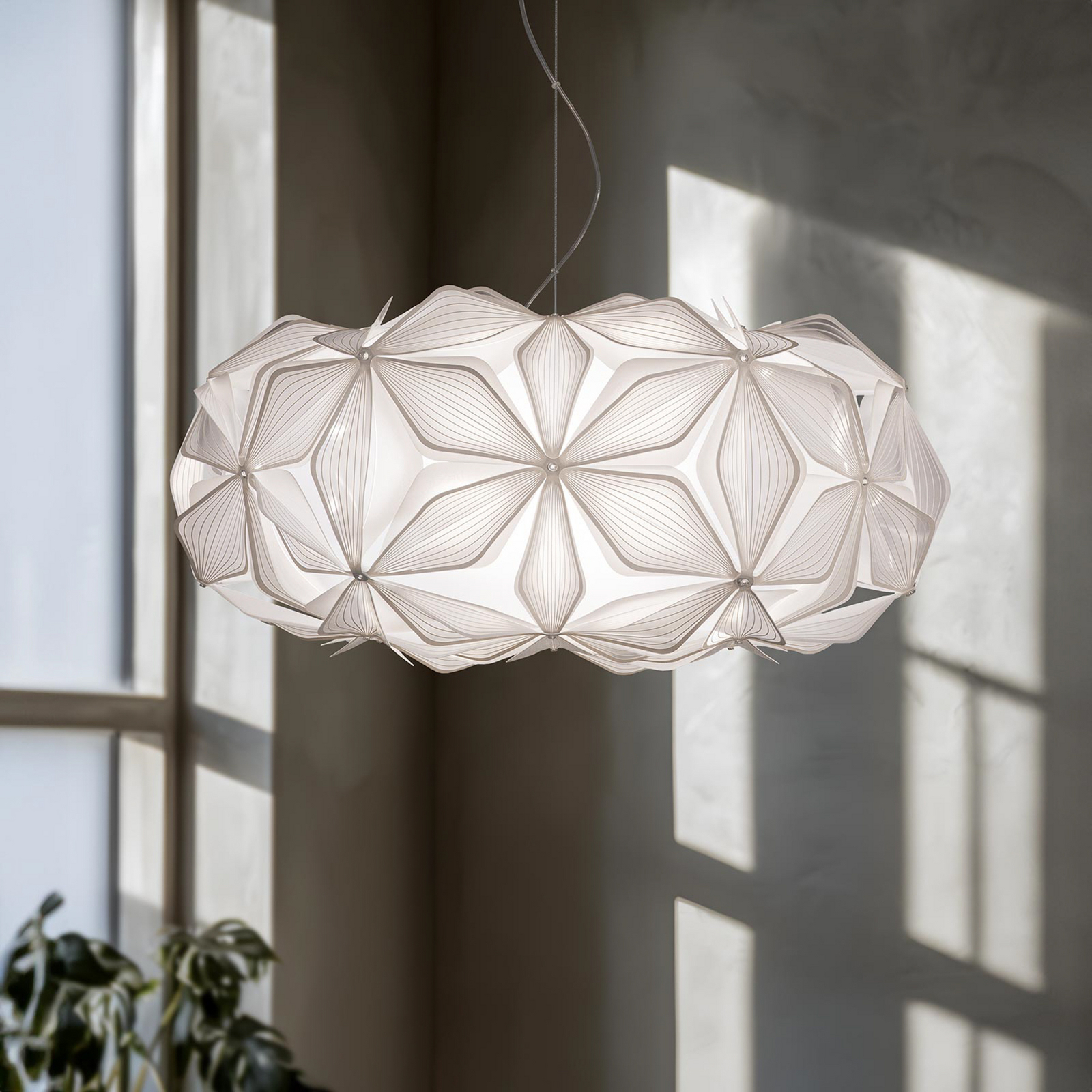 C'EST LA VIE Pendelleuchte, weiß/Kabel klar, Ø 53 cm - Slamp