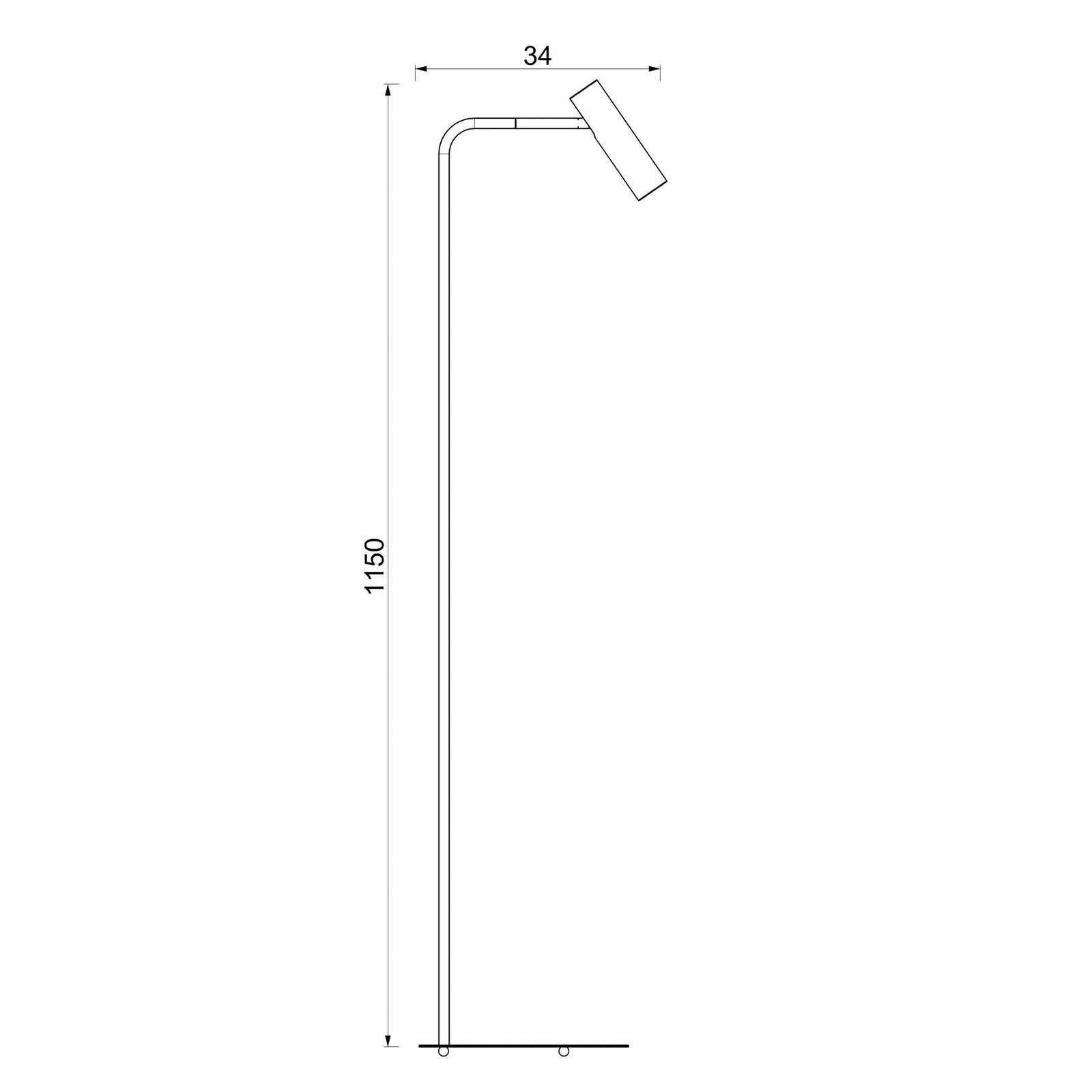 "Axion" grindų šviestuvas, smėlio spalvos, aukštis 115 cm, plienas