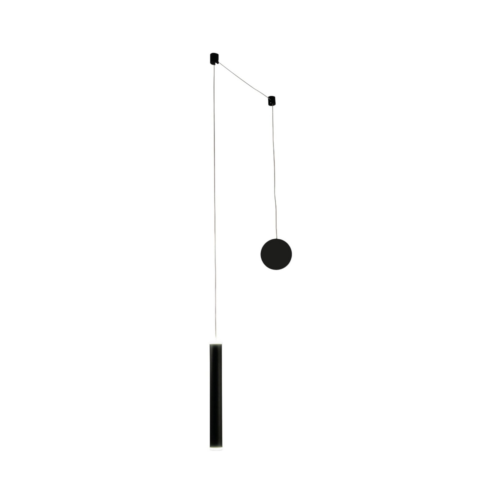 Prado LED pendant light, black, metal, dimmable