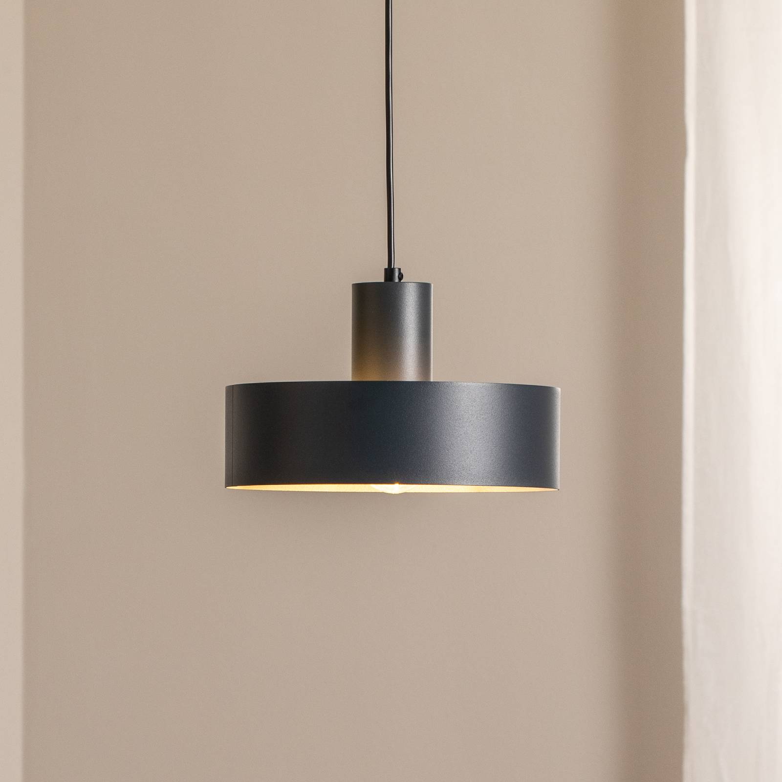 Żyrandol Rif M, antracytowy, 1-punktowy, Ø 25 cm, stal