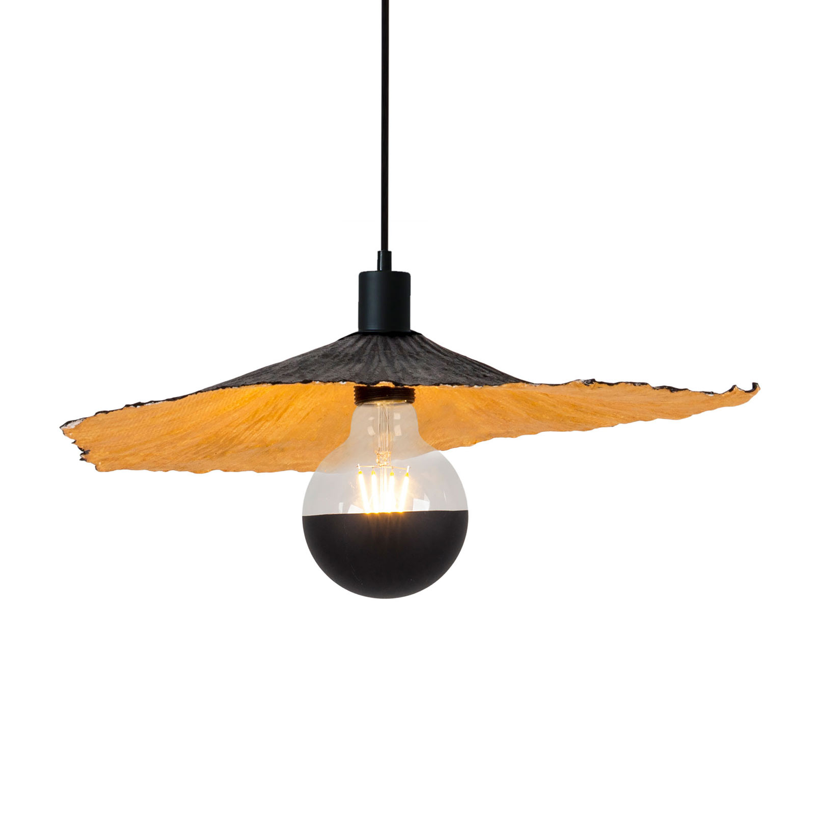 Crazy Paper pendant light, black-gold