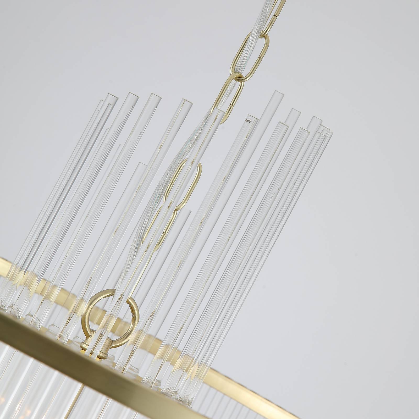 Żyrandol Lara, Ø 55 cm, złota/przezroczysta, szkło/metal