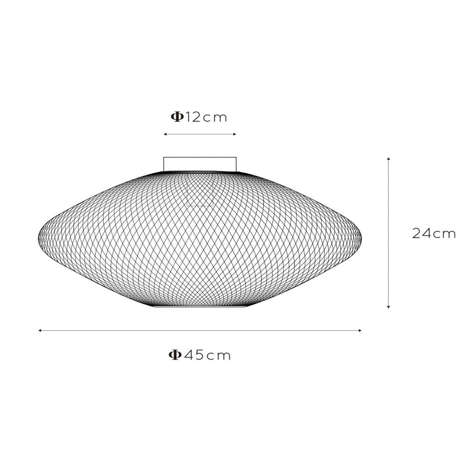 Lucide Plafonieră Mesh trapezoidală neagră - Camera de zi / sufragerie - Vintage - negru - Metal